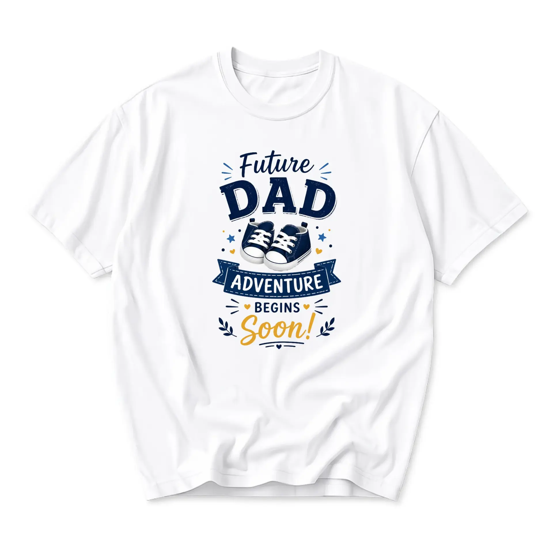 Graphic Tee Future Dad Adventure Begins Soon Print Unisex Casual Crew Neck Comfortable Cotton Blend Short Sleeve Shirt