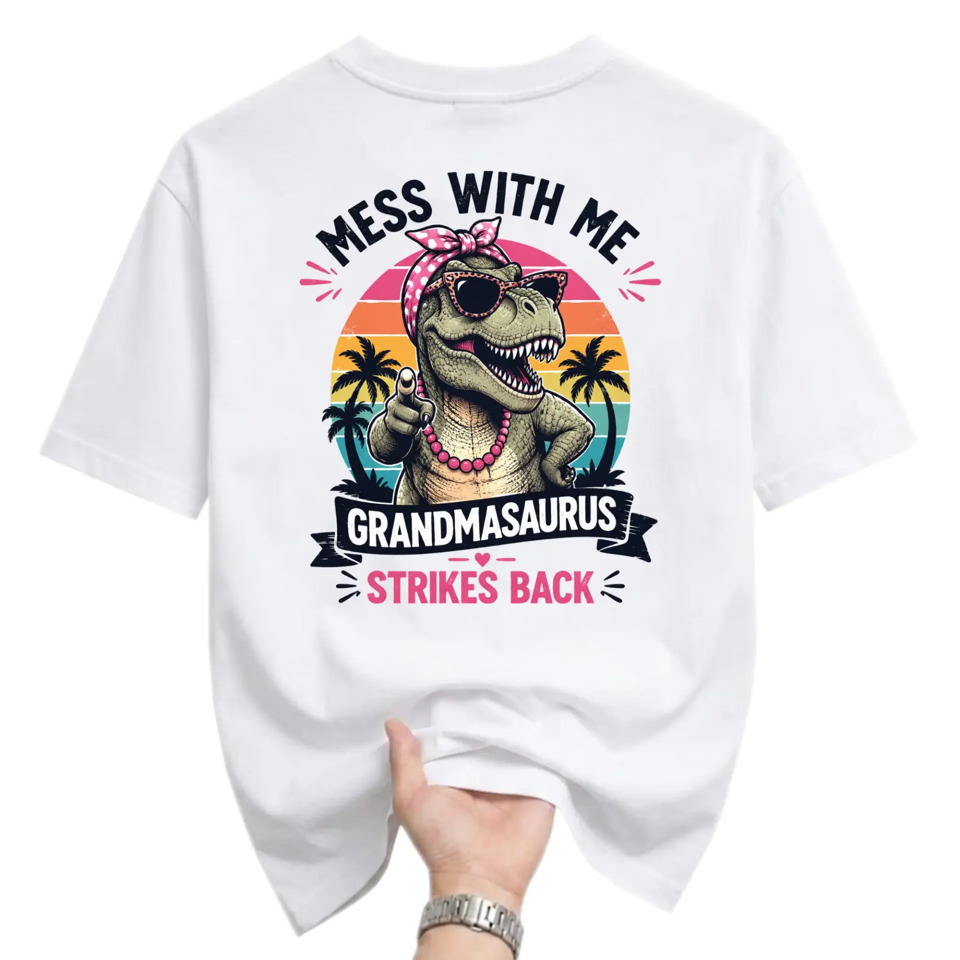 Funny Shirt Unisex Graphic Printed T-Shirt Featuring Grandmasaurus Dinosaur