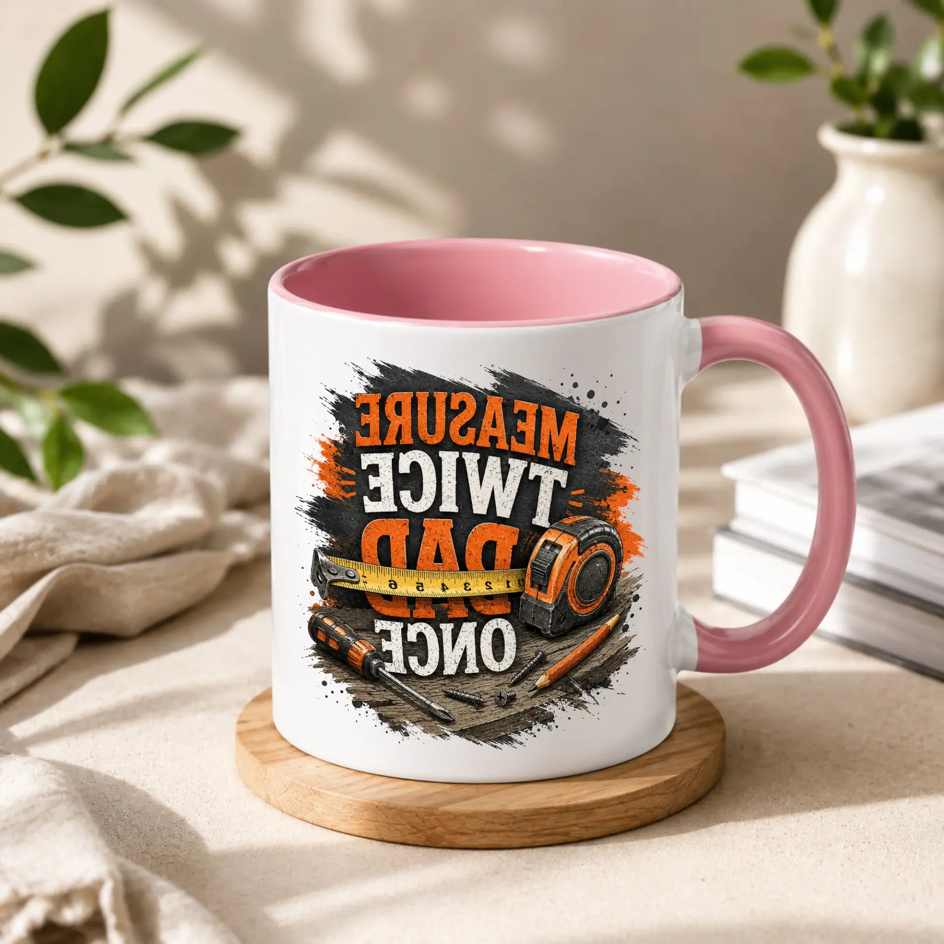 Funny Handyman Coffee Mug Dad Gift Ceramic Cup for Workshop or Office Enthusiasts with Decorative Tool Graphic