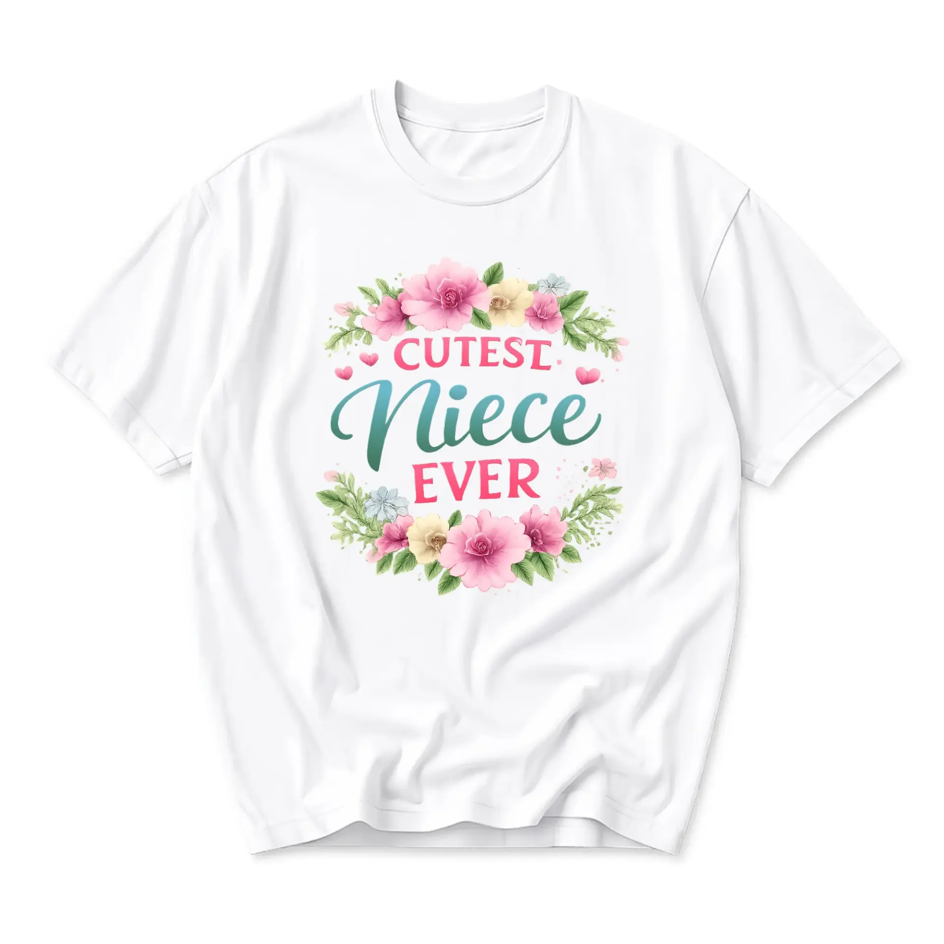 Graphic Tee Cutest Niece Ever Floral Wreath Design Unisex Crew Neck Soft
