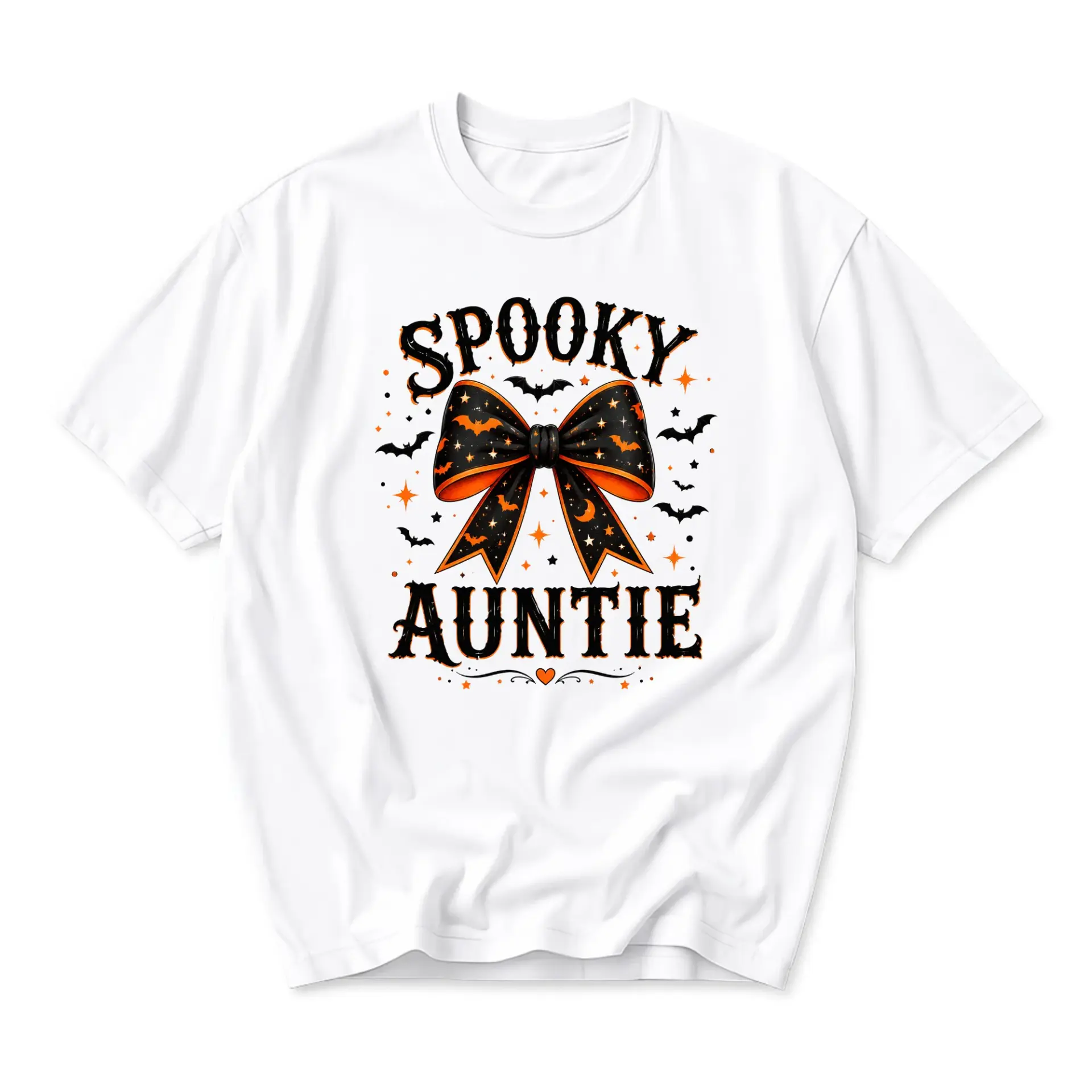 Funny Shirt Spooky Auntie Graphic Tee Halloween Festive Unisex Crew Neck Apparel for Casual Seasonal Autumn Wear