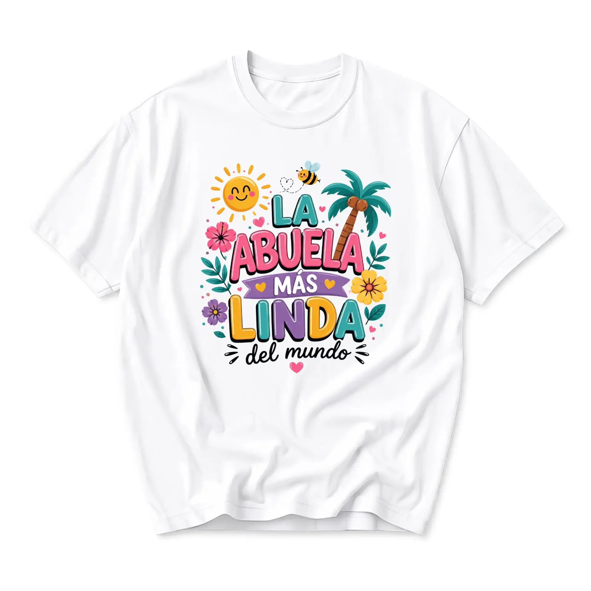 Funny Shirt La Abuela Mas Linda Del Mundo Graphic Tee Tropical Sun Bee