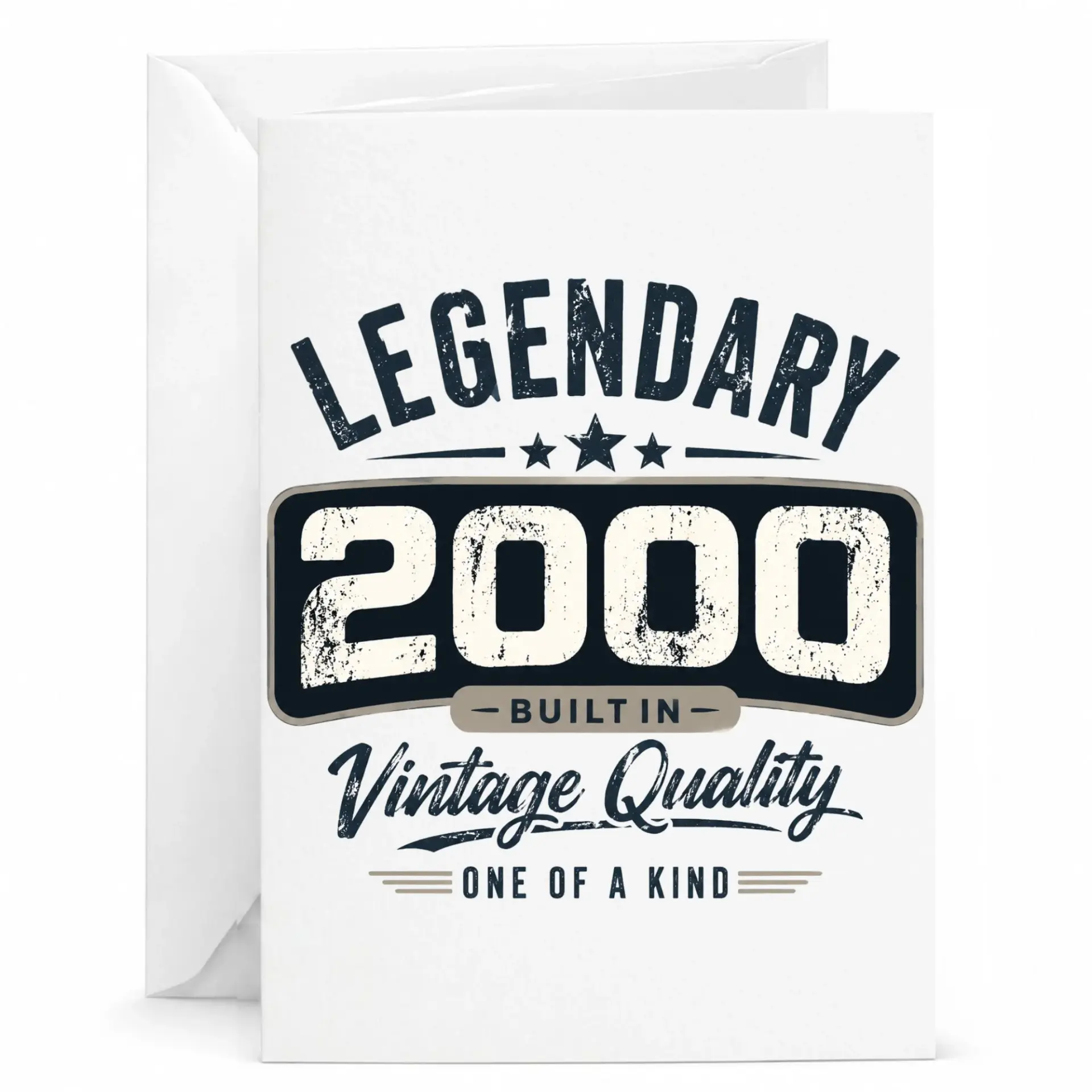 Birthday Card Legendary 2000 Built in Vintage Quality Greeting Card for Milestone Year Celebration 5x7 Folded Card