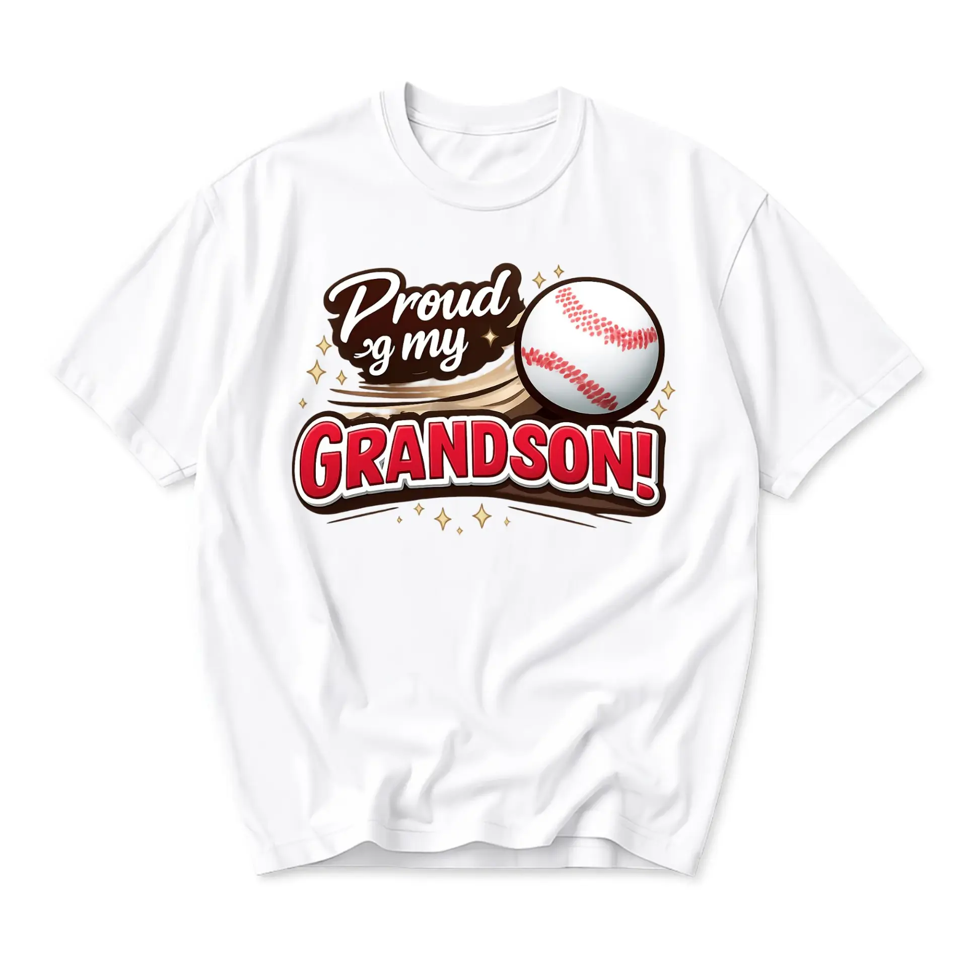 Graphic Tee Proud of My Grandson Baseball Design Unisex Crew Neck Shirt