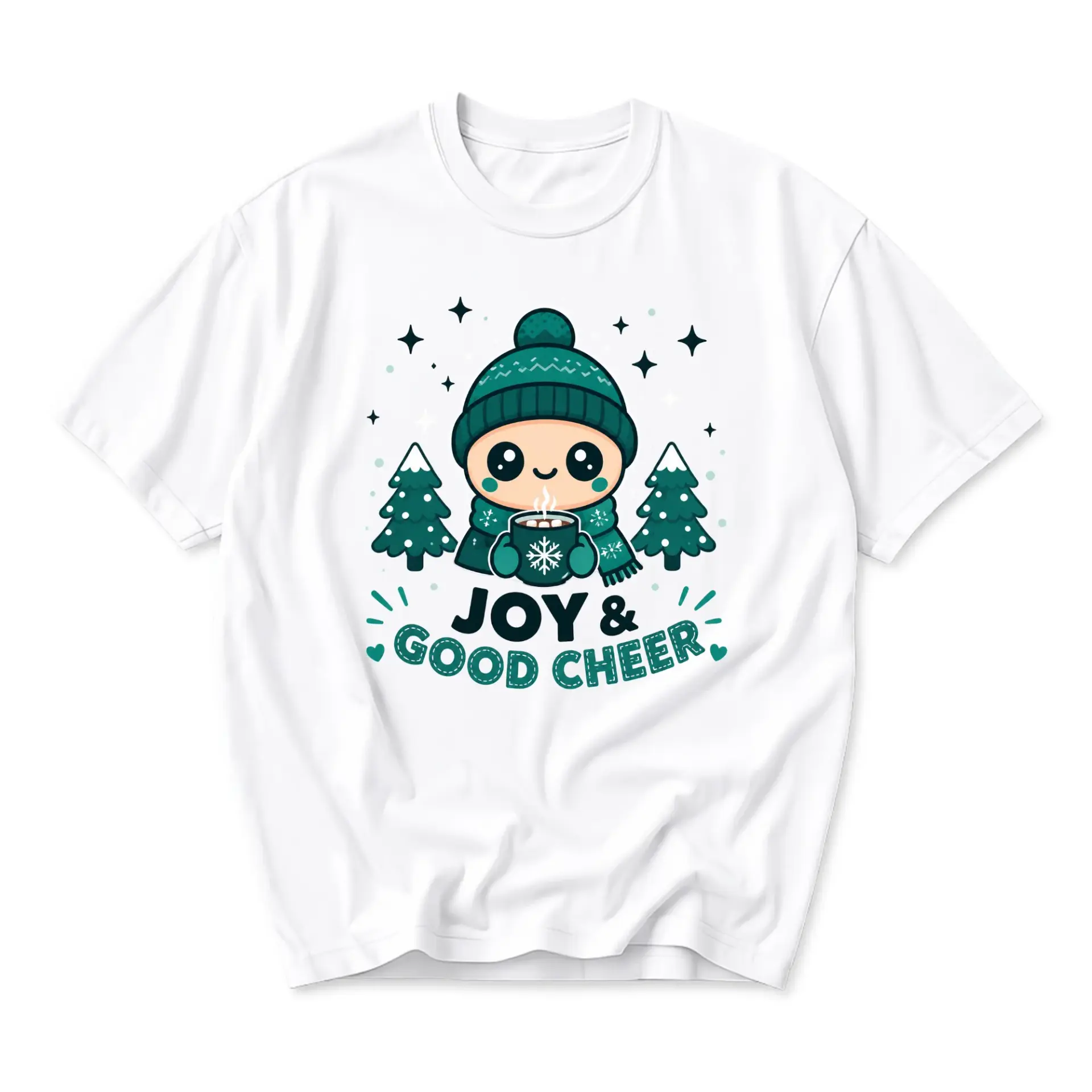 Graphic and Good Cheer Christmas Holiday Season Unisex Crew Neck T-Shirt