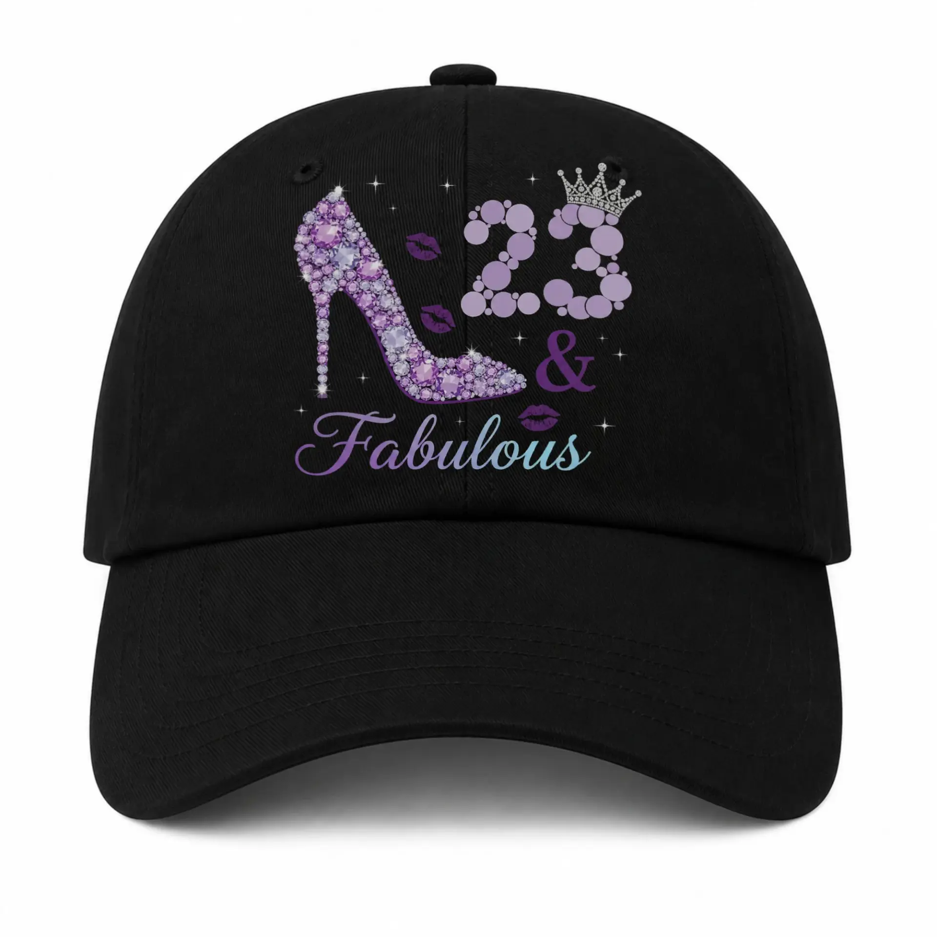 Baseball Cap Twenty Three and Fabulous Purple High Heel Graphic Hat