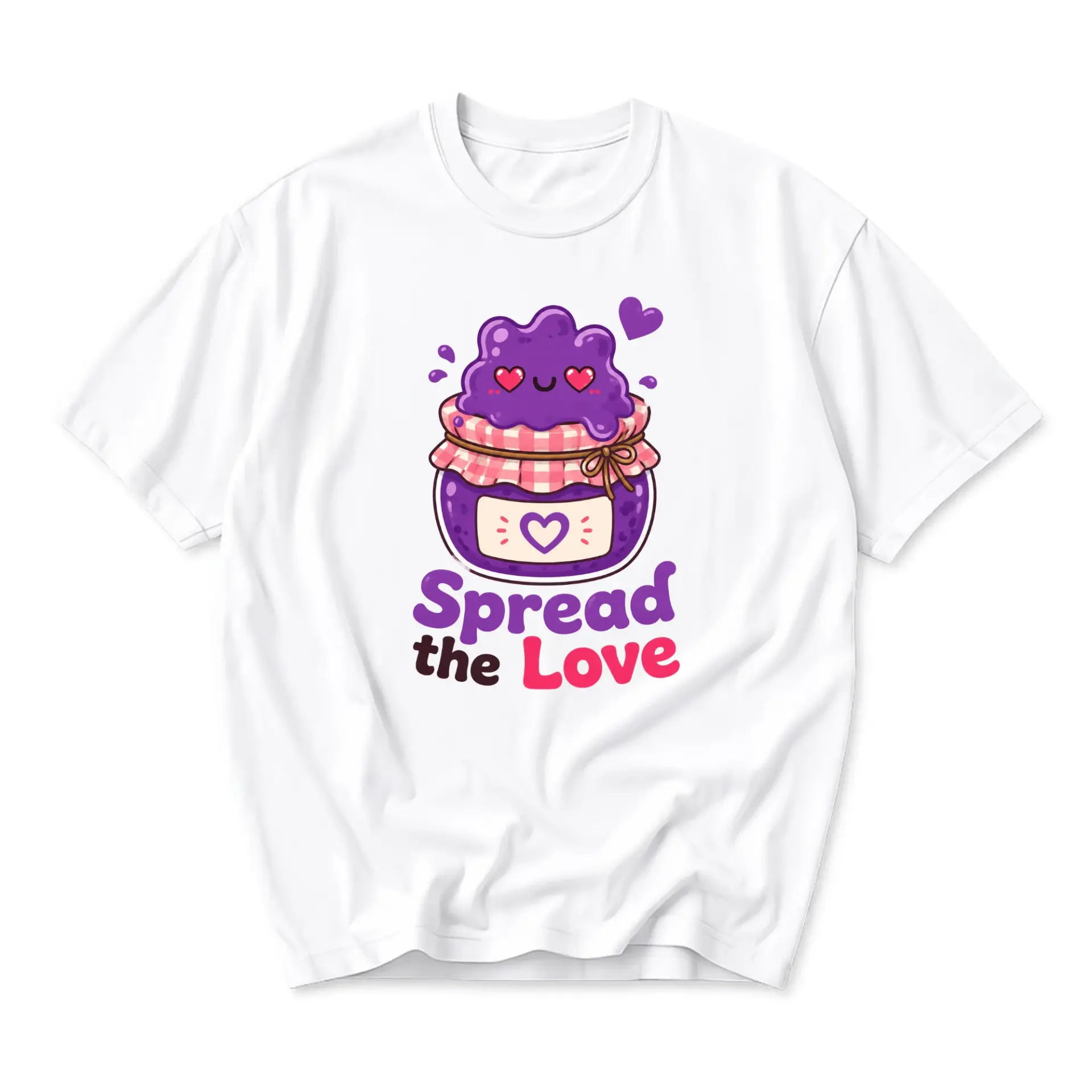 Graphic Tee Spread the Love Cute Jam Jar Illustration Unisex Crew Neck Short Sleeve Soft Casual Summer Cotton Shirt