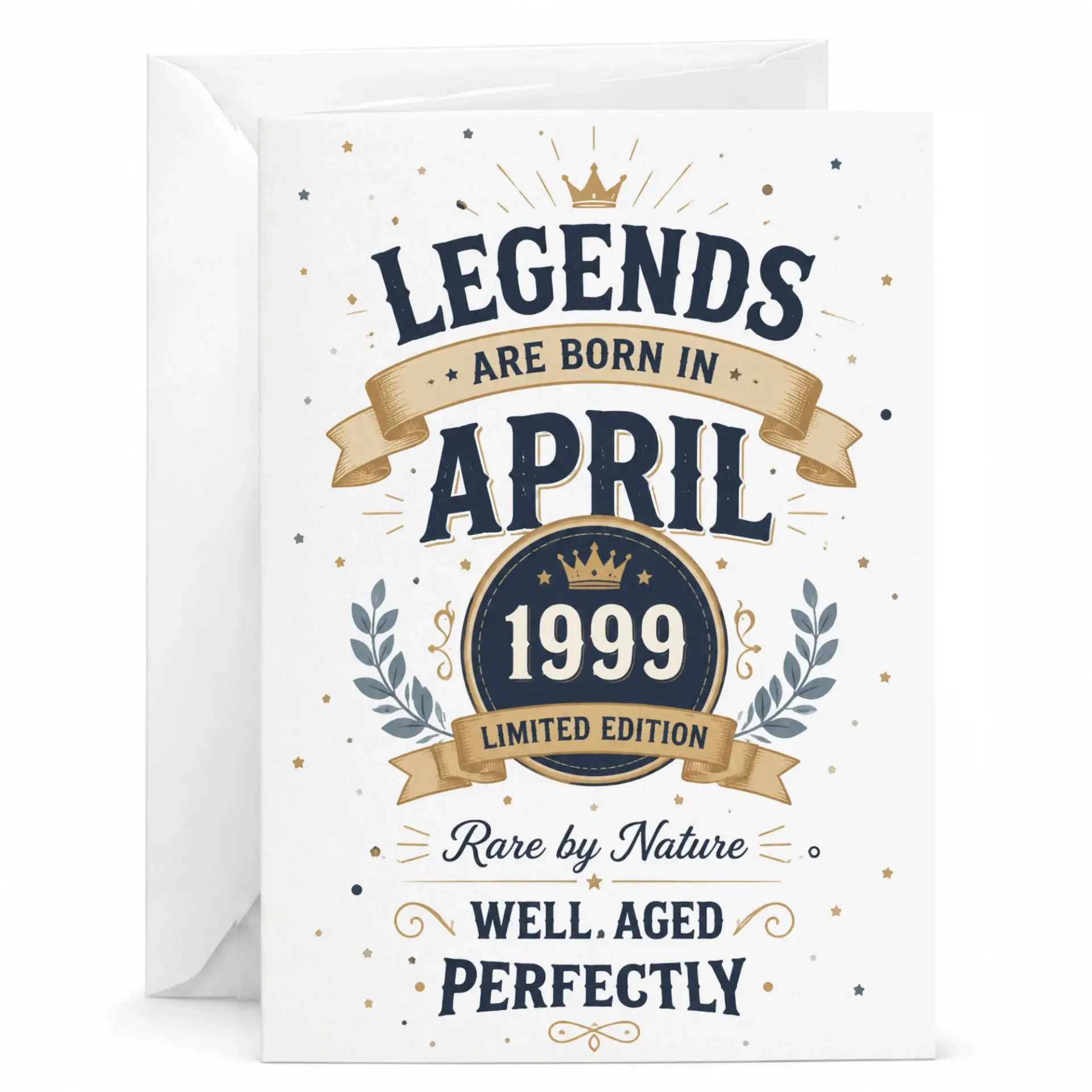 Birthday Card Legends Are Born in April 1999 Vintage Style Greeting Card for Milestone Birthday Celebration