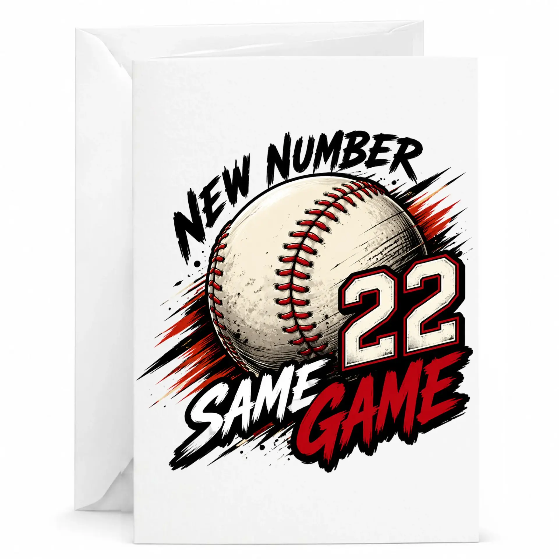 Greeting Card Baseball Themed Birthday Card for Sports Fans Featuring Number 22 Graphic Illustration for Celebration