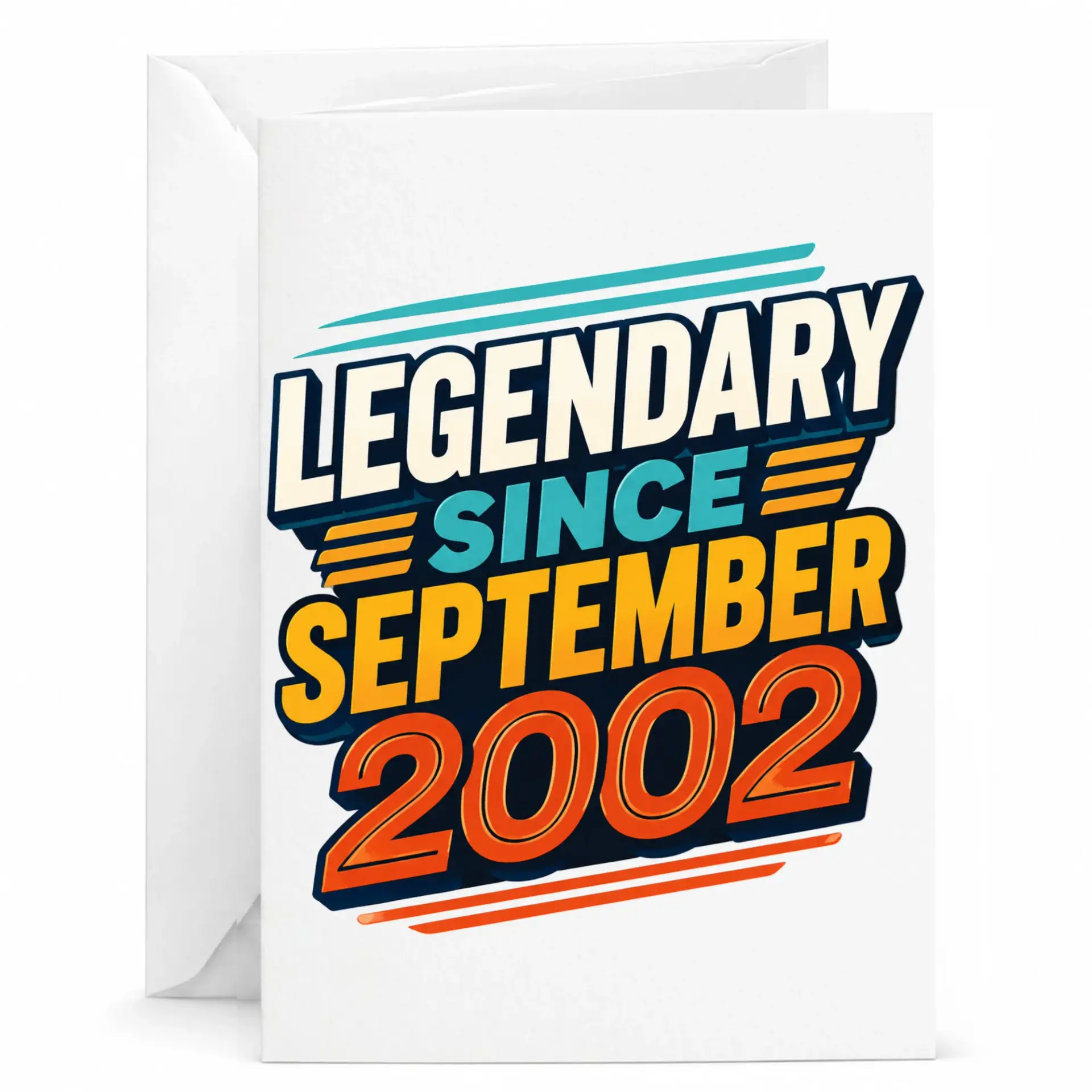 Birthday Card Legendary Since September 2002 Retro Vintage Style Greeting Card for Milestone Celebration Anniversary Gift