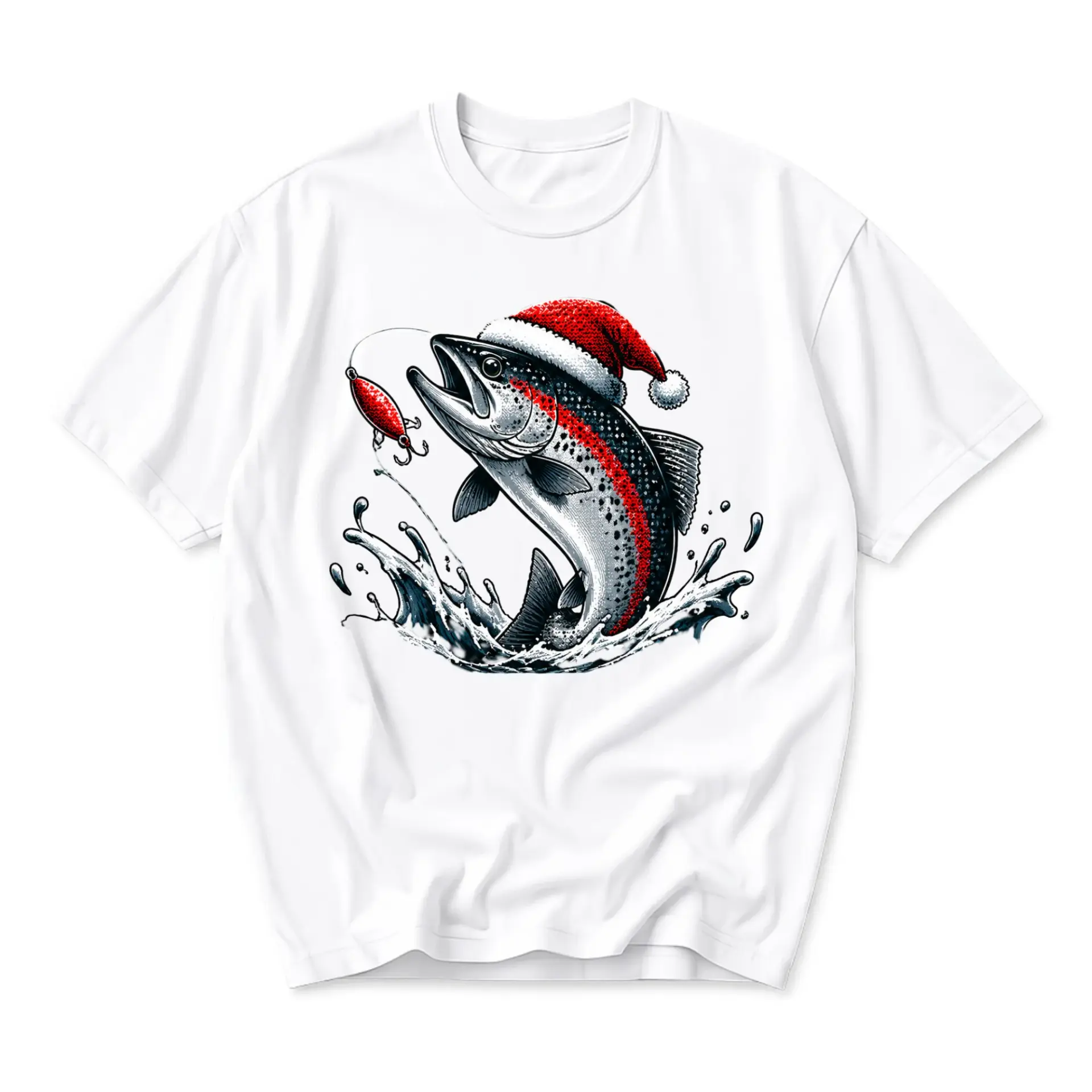 Graphic Tee Unisex Crew Neck T-Shirt Featuring a Festive Fishing Rainbow