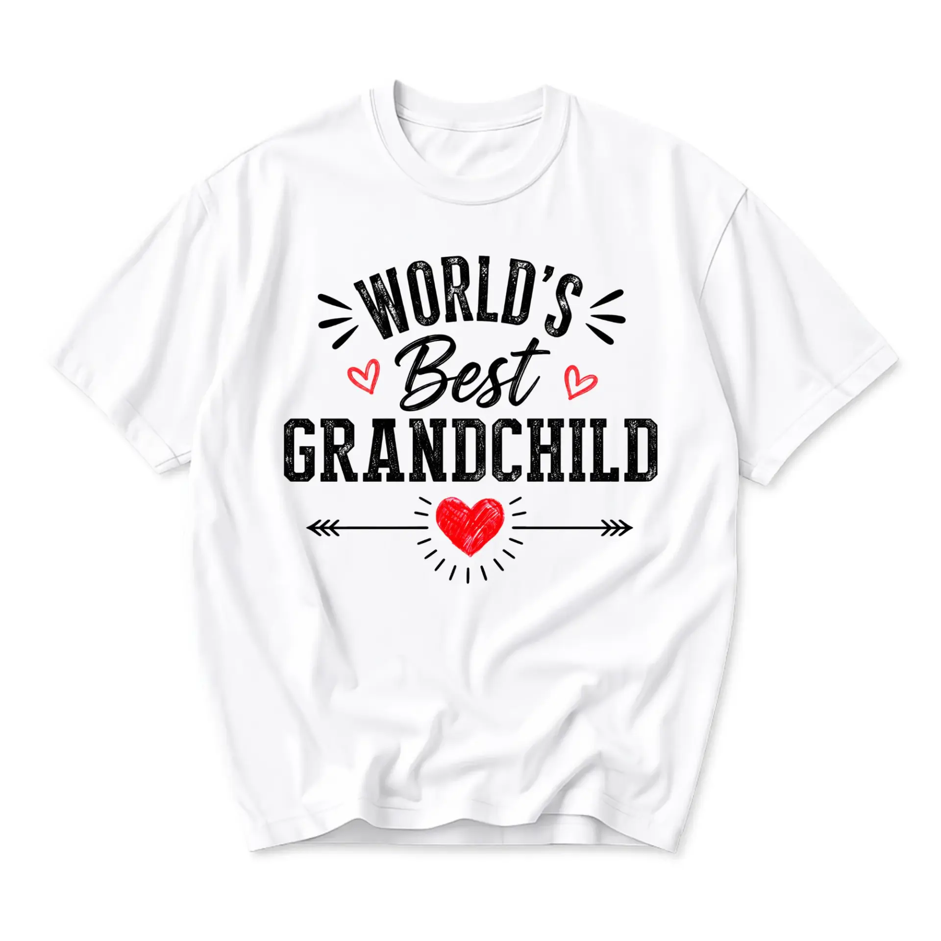 Graphic Tee World’s Best Grandchild Unisex Shirt Casual Crew Neck Cotton
