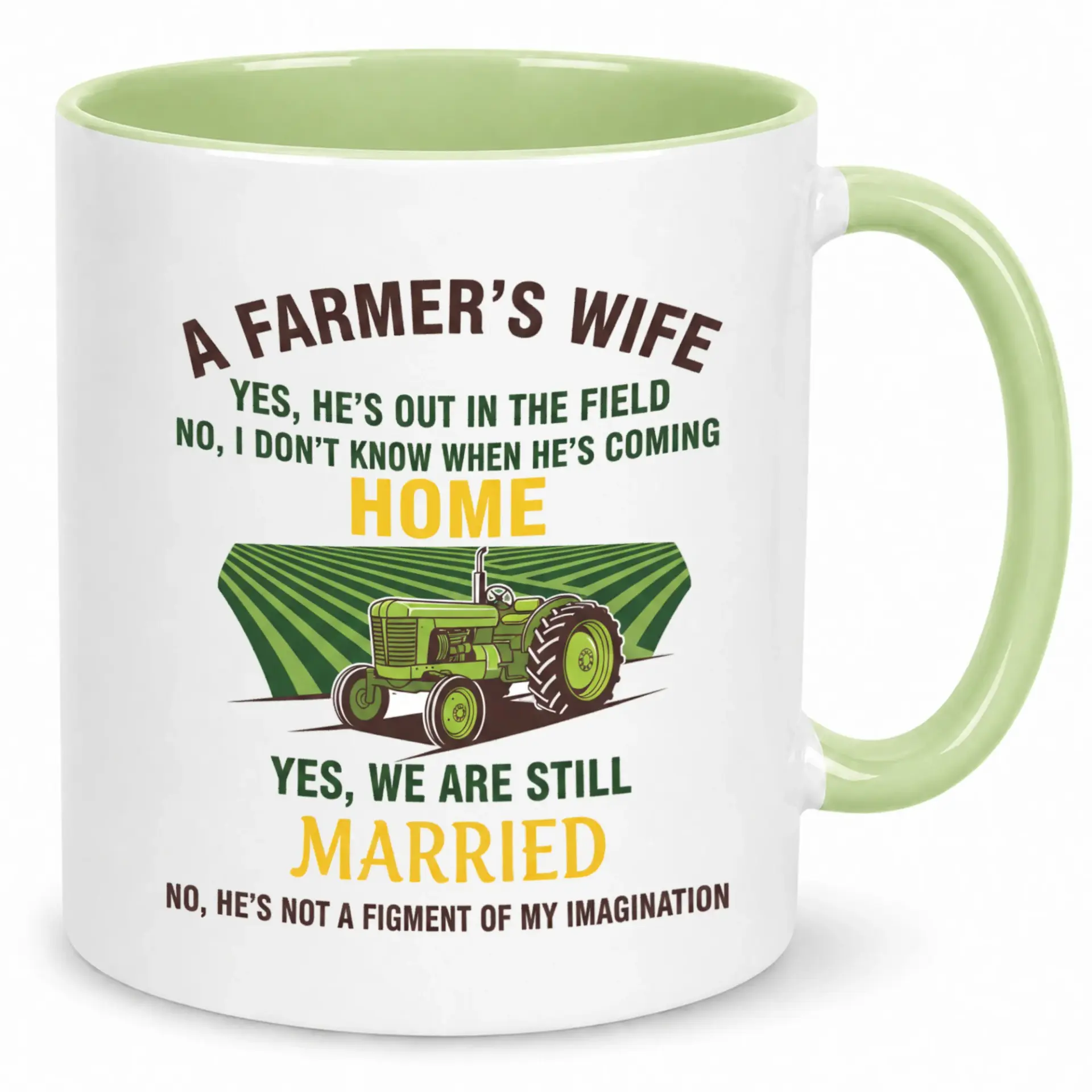 Funny Farmer's Wife Humor Coffee Mug Sarcastic Ceramic Cup for Morning Beverages Unique Gift Farmers' Spouses