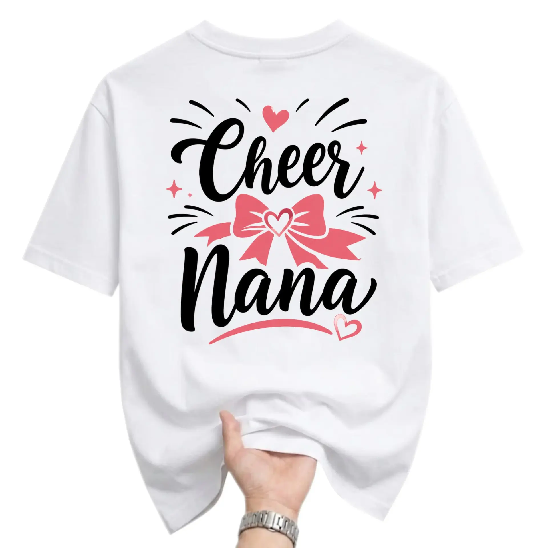 T-shirt Cheer Nana Graphic Print Cotton Blend Unisex Casual Crew Neck Tee