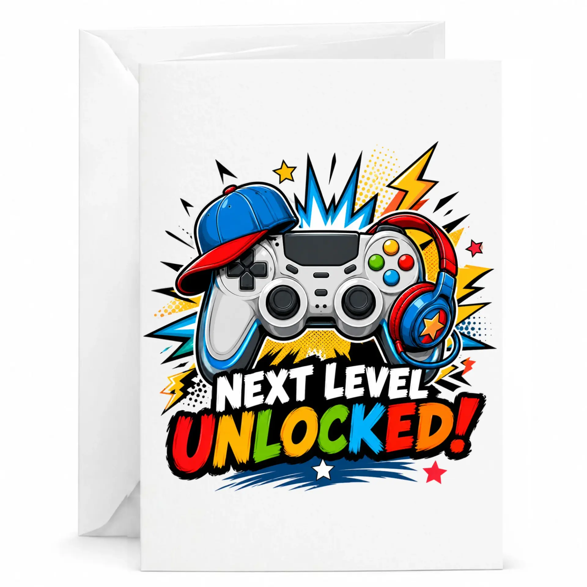 Greeting Card Unlocked Video Game Illustration