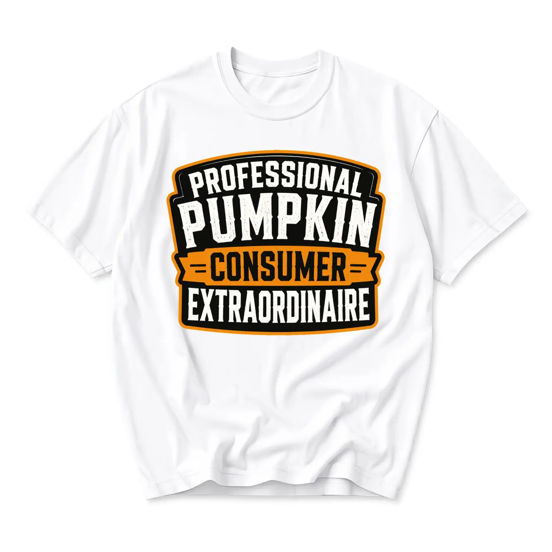 Funny Shirt Professional Pumpkin Consumer Extraordinaire Graphic Tee Unisex Crew Neck Casual Everyday Fall Cotton Top