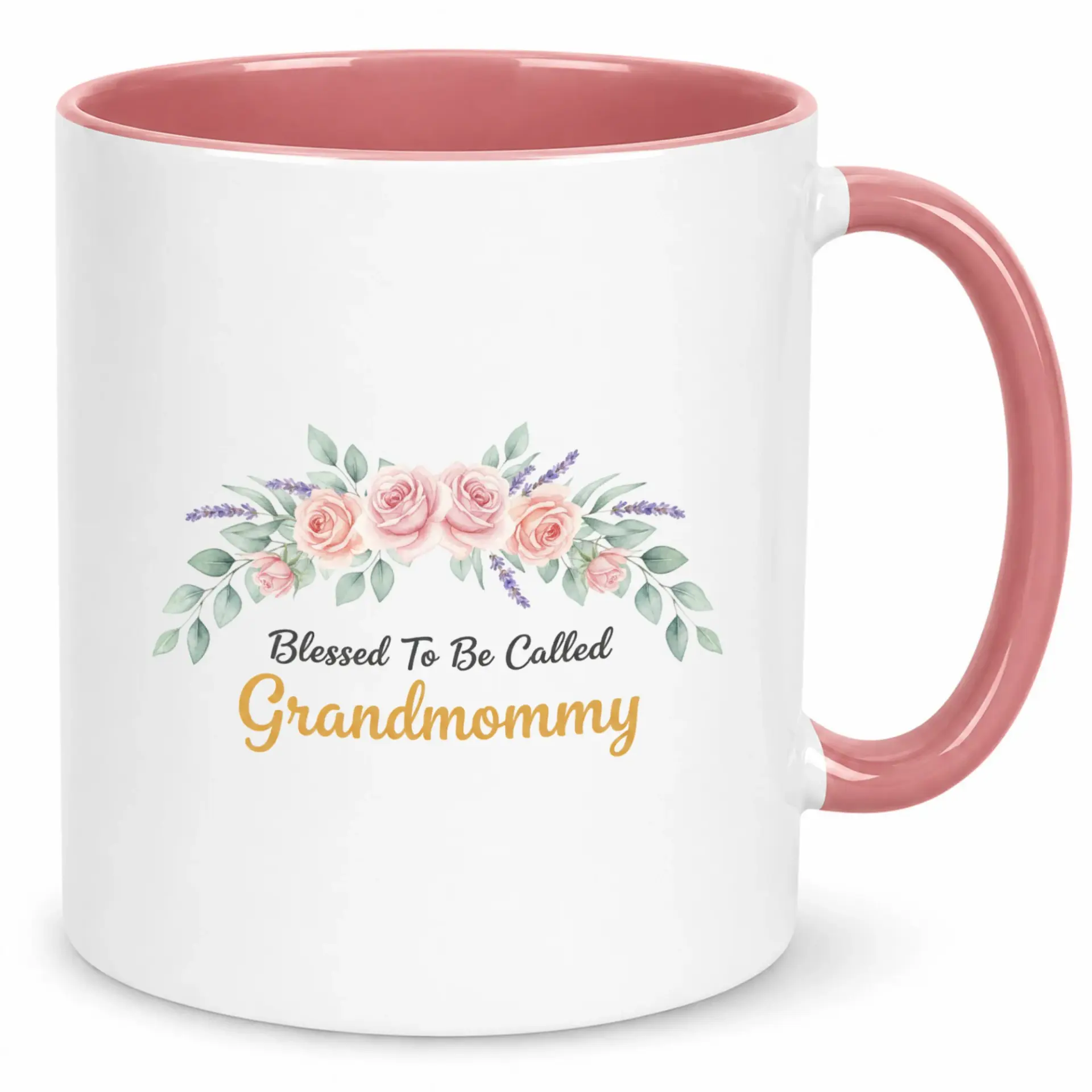 Grandmommy Appreciation Ceramic Coffee Mug Blessed to Be Called Floral Design Unique Gift Cup for Grandmothers