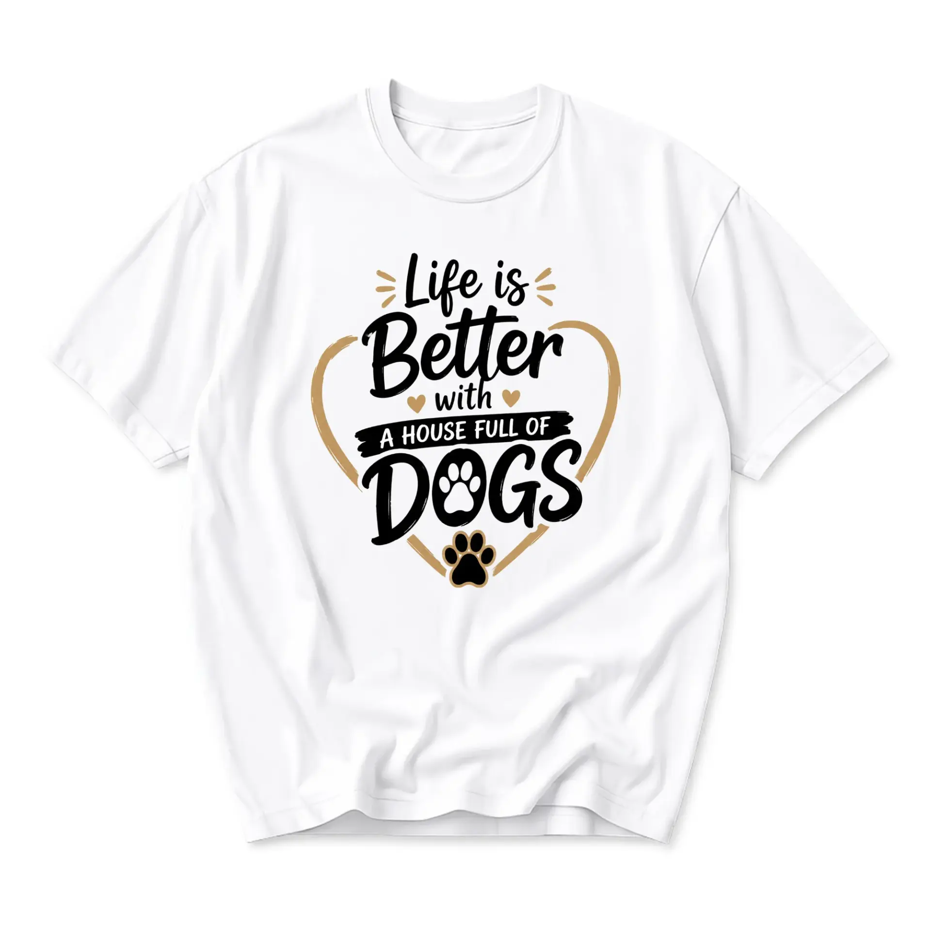Graphic Tee Life Is Better with a Full of Print Casual Unisex Cotton Crew
