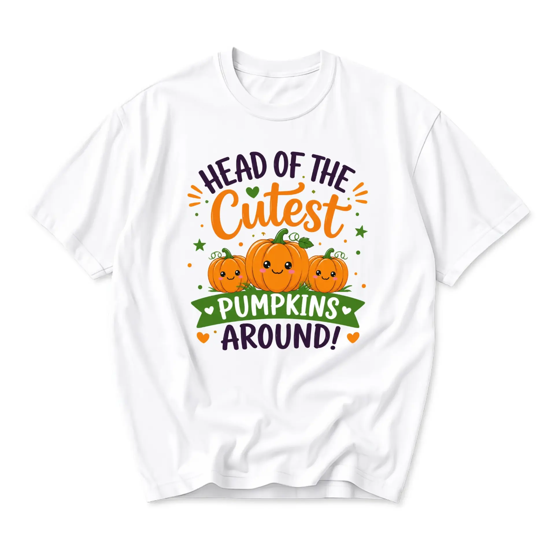 Graphic Tee Head of the Cutest Pumpkins Around Unisex Crew Neck Shirt Fall Season Autumn Holiday Graphic Apparel