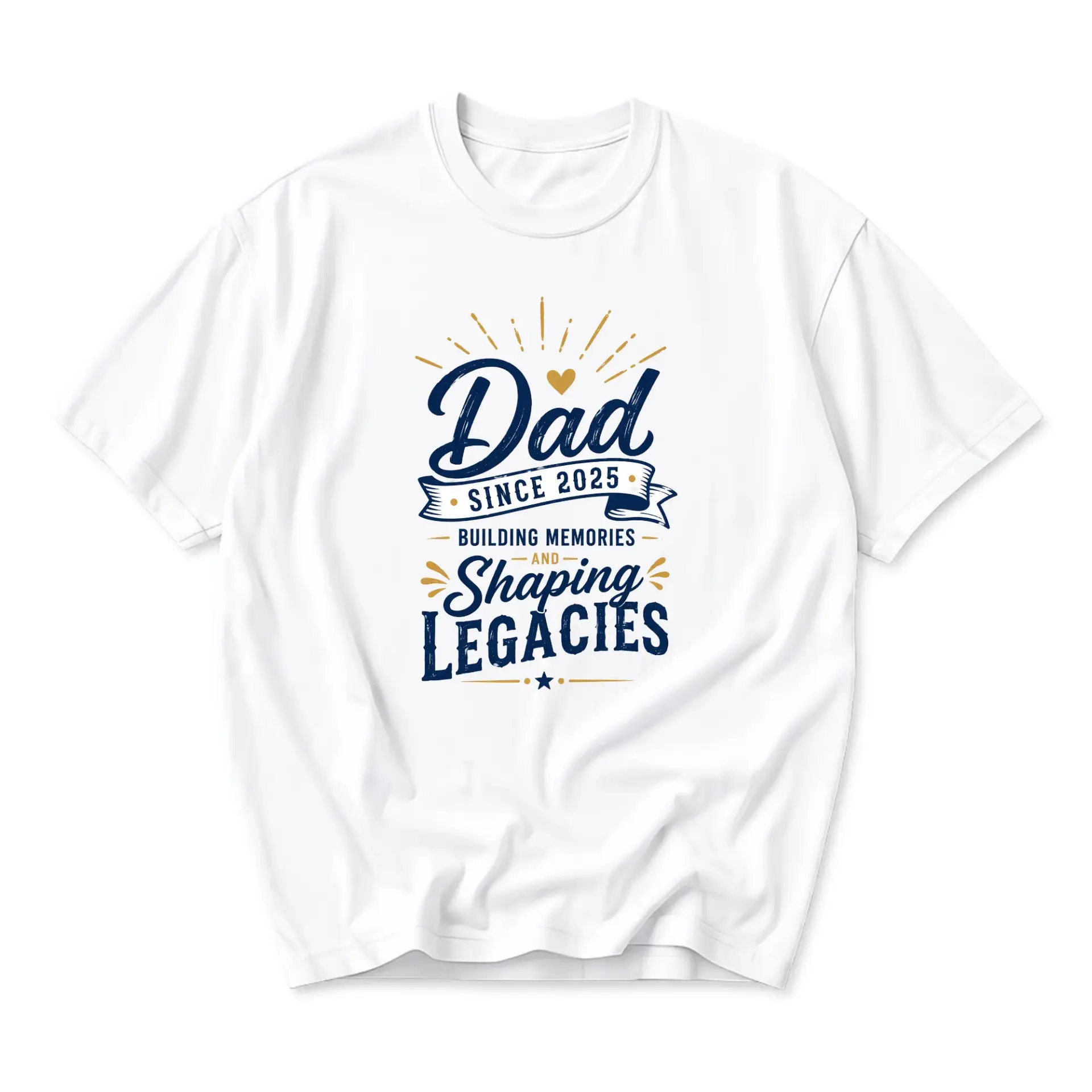 Graphic Tee Dad Since 2025 Building Memories and Shaping Legacies Unisex Casual Crew Neck Comfortable Cotton Shirt