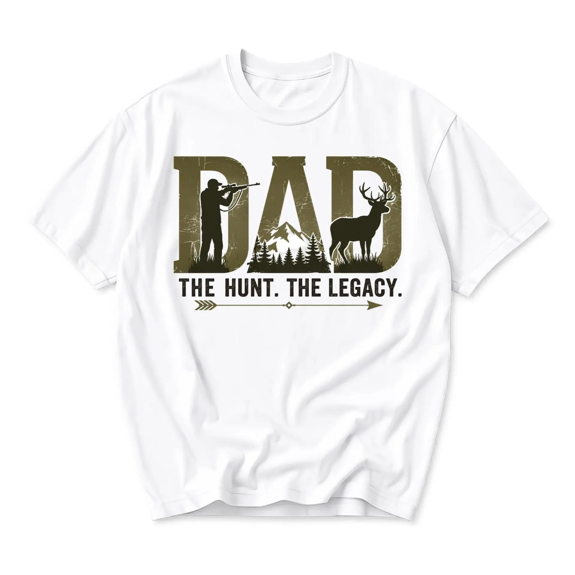 Graphic Tee Dad the Hunt the Legacy Hunting Outdoors Theme Unisex Crew Neck Short Sleeve Casual Cotton Blend Shirt