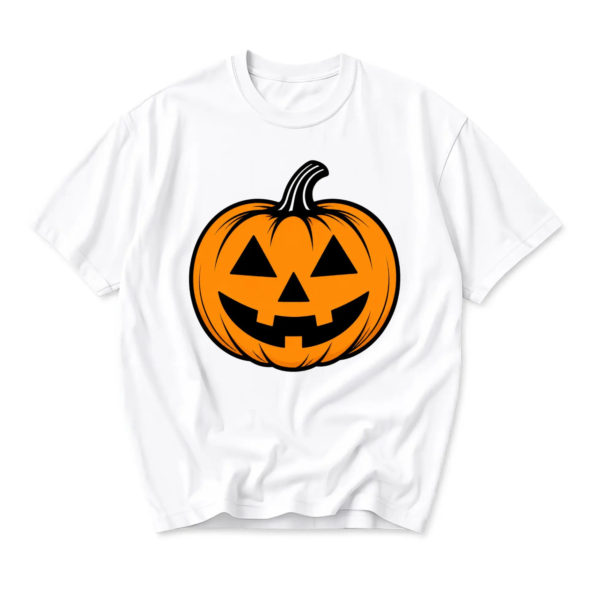 T-shirt Halloween Pumpkin Graphic Tee Unisex Crew Neck Short Sleeve Casual Cotton Blend Top Autumn Seasonal Apparel