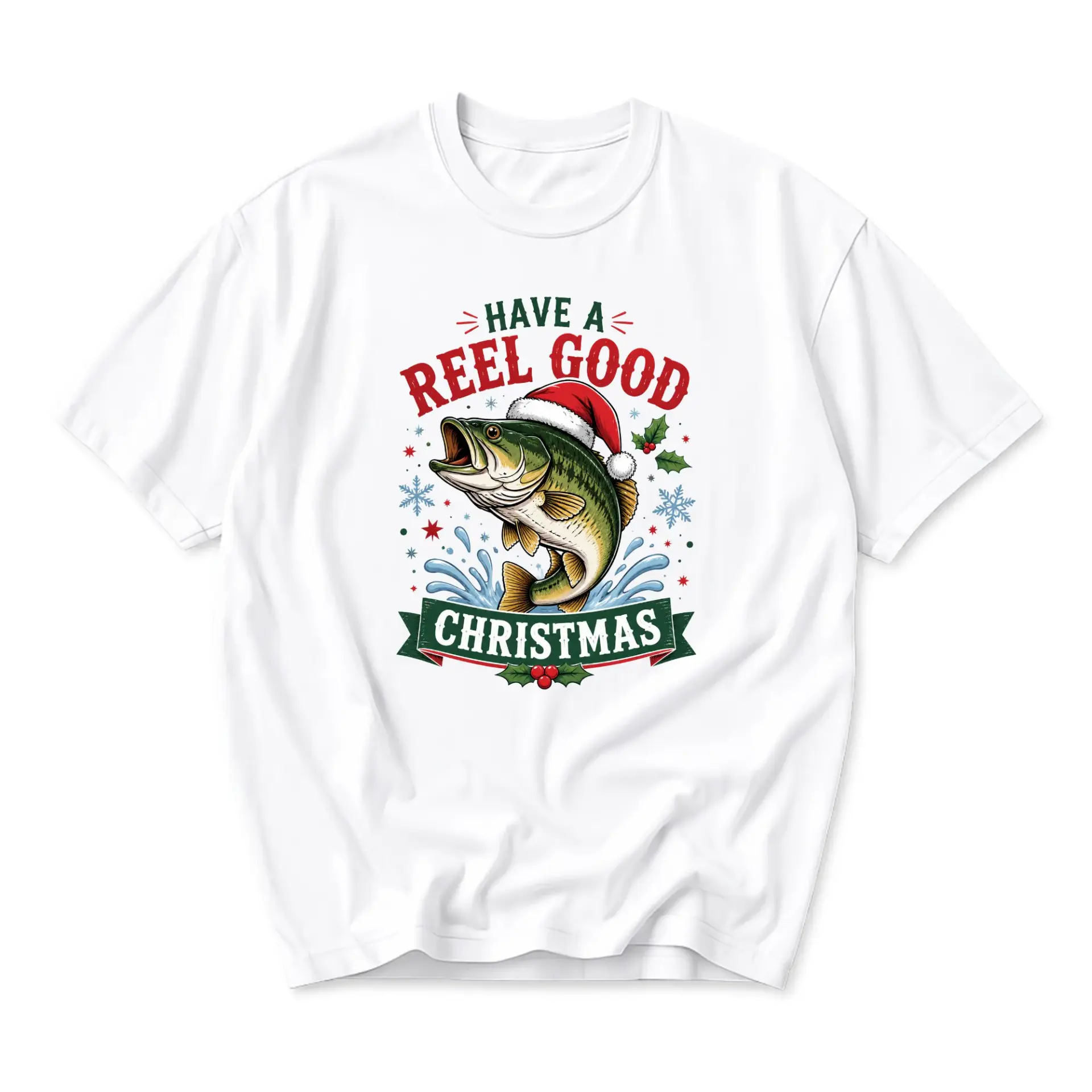 Funny Shirt Have a Reel Good Christmas Fishing Holiday Unisex Graphic