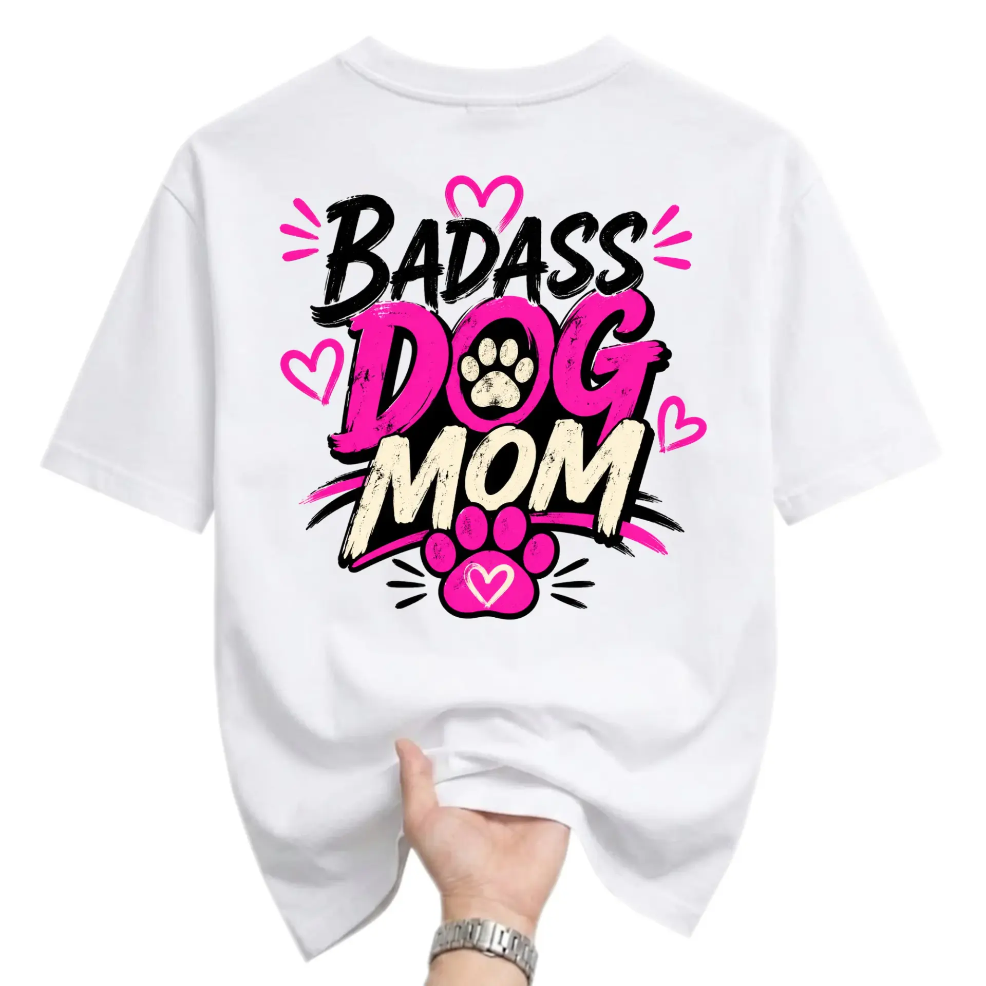 Graphic Tee Dog Mom Print Unisex Casual Everyday Crew Neck Soft Cotton
