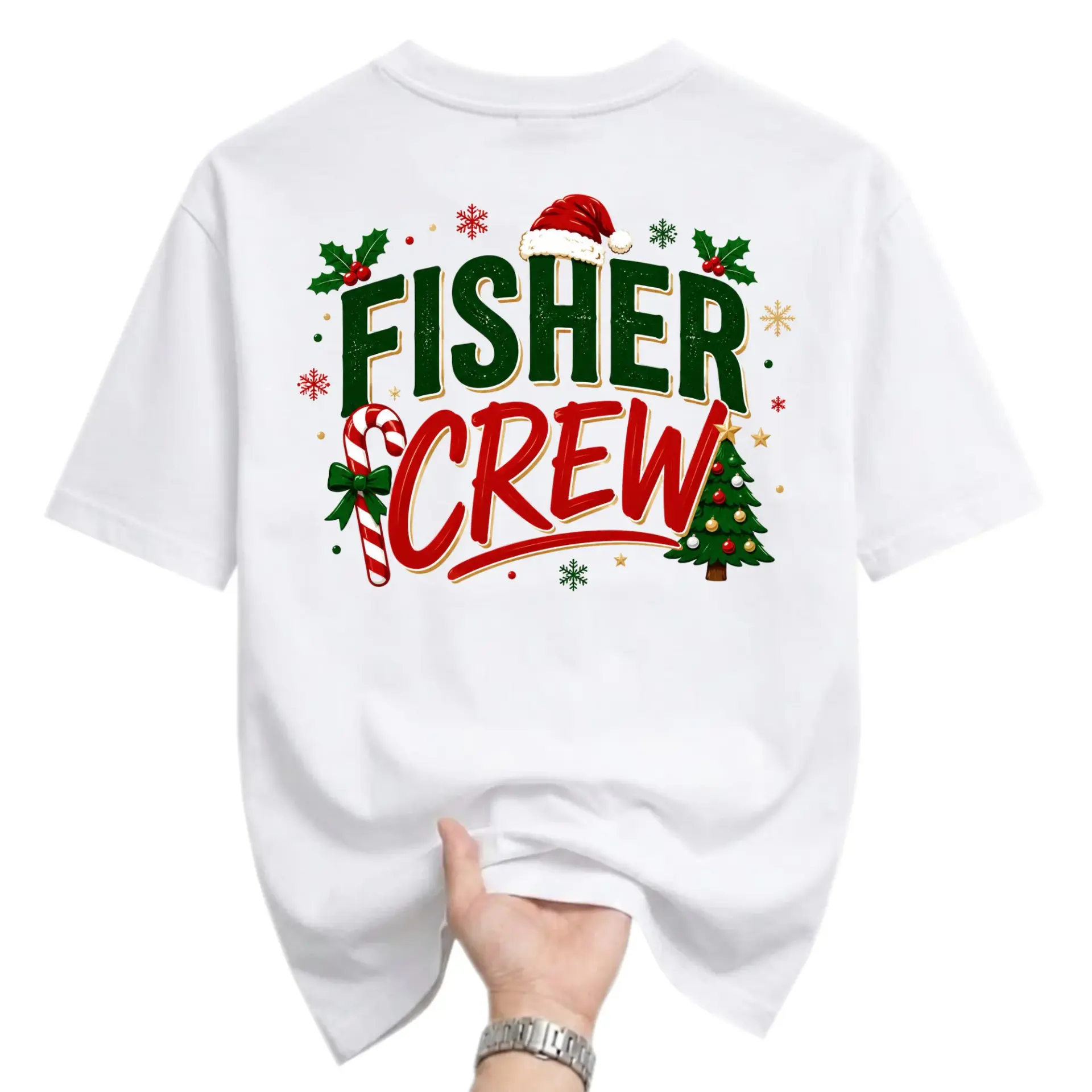 Funny Shirt Fisher Crew Graphic Tee Unisex Christmas Holiday Apparel Soft