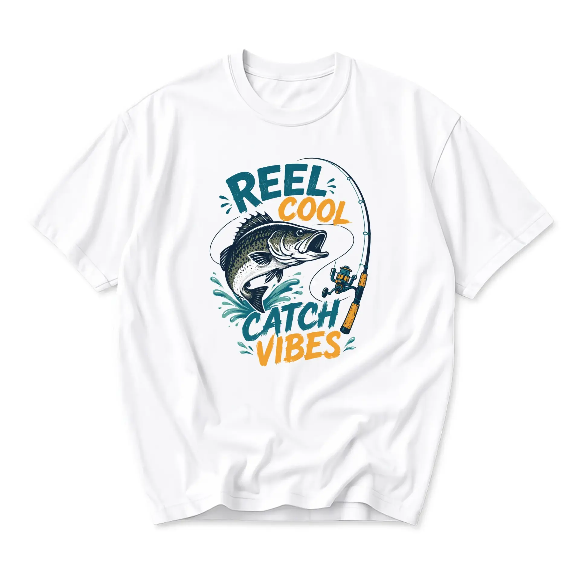 Graphic Tee Reel Cool Catch Fishing Shirt Casual Unisex Crew Neck Top for Outdoor Enthusiasts and Lovers