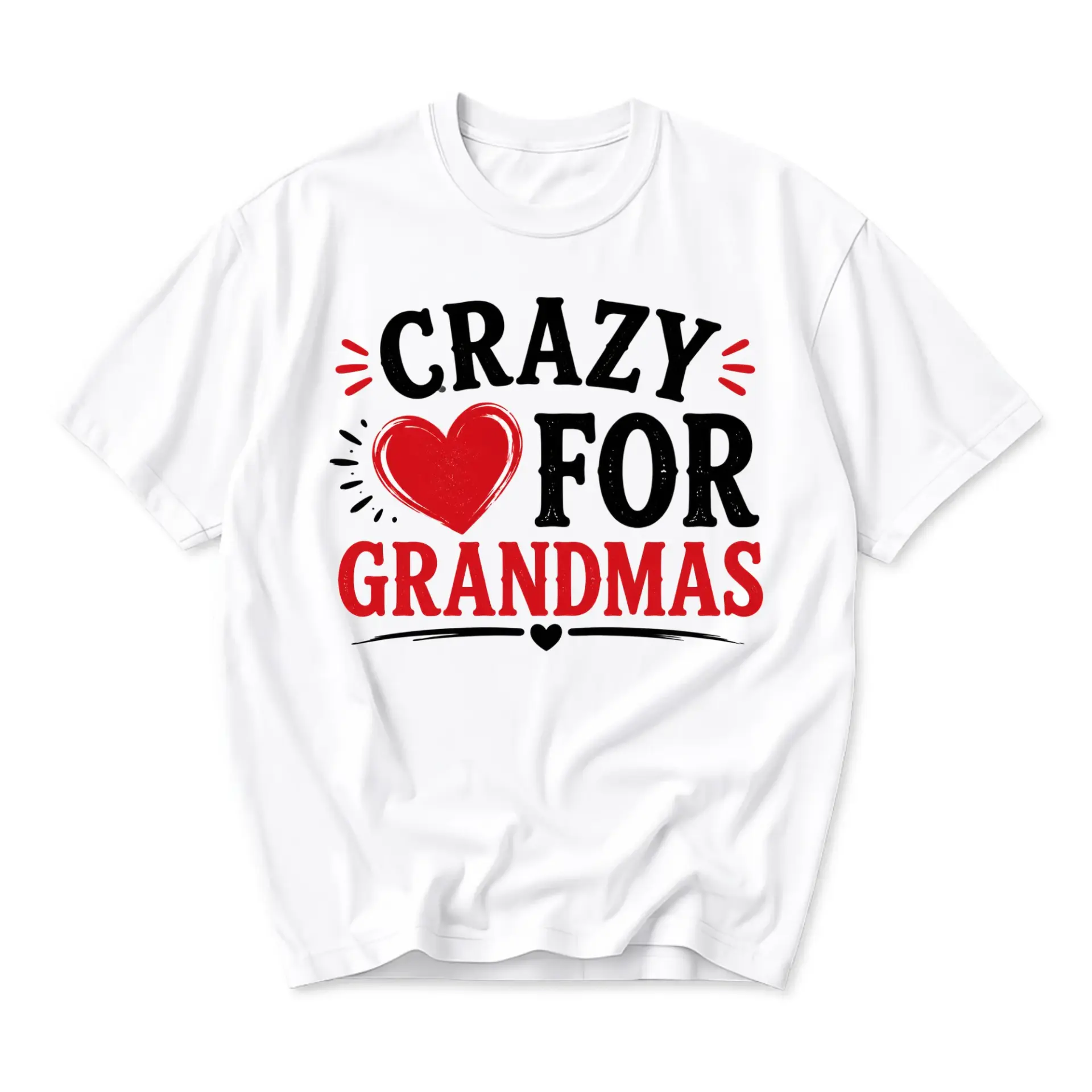 Funny Shirt Crazy for Grandmas Graphic Tee Unisex Casual Apparel Soft
