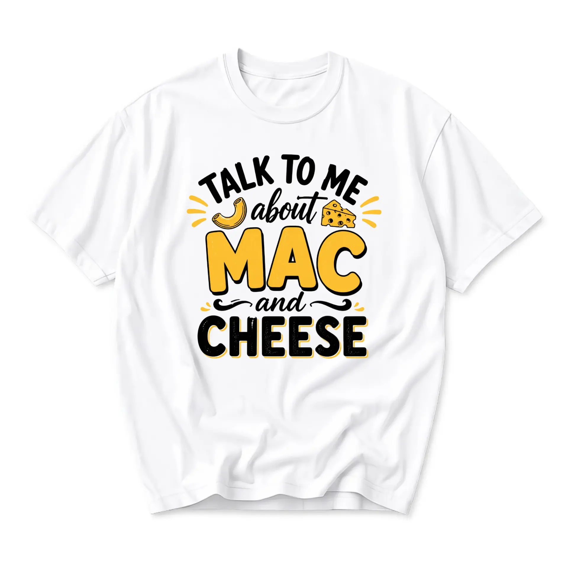 Funny Shirt Talk to Me About and Cheese Graphic Tee Unisex Casual Crew Neck Comfortable Cotton Blend Top White