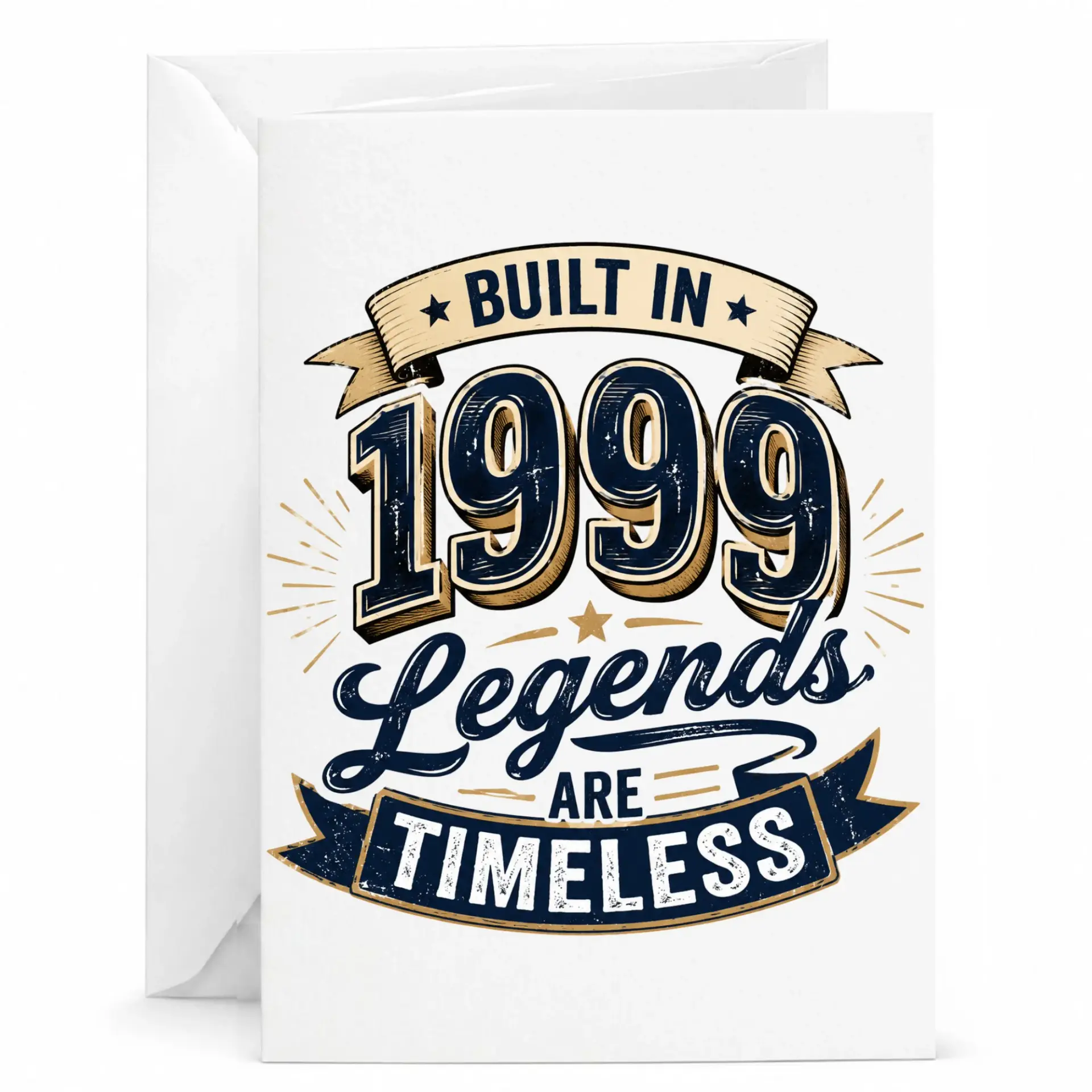 Greeting Card Built in 1999 Legends Are Timeless Funny Birthday Stationary for Someone Born in the Year 1999 5x7 Inches