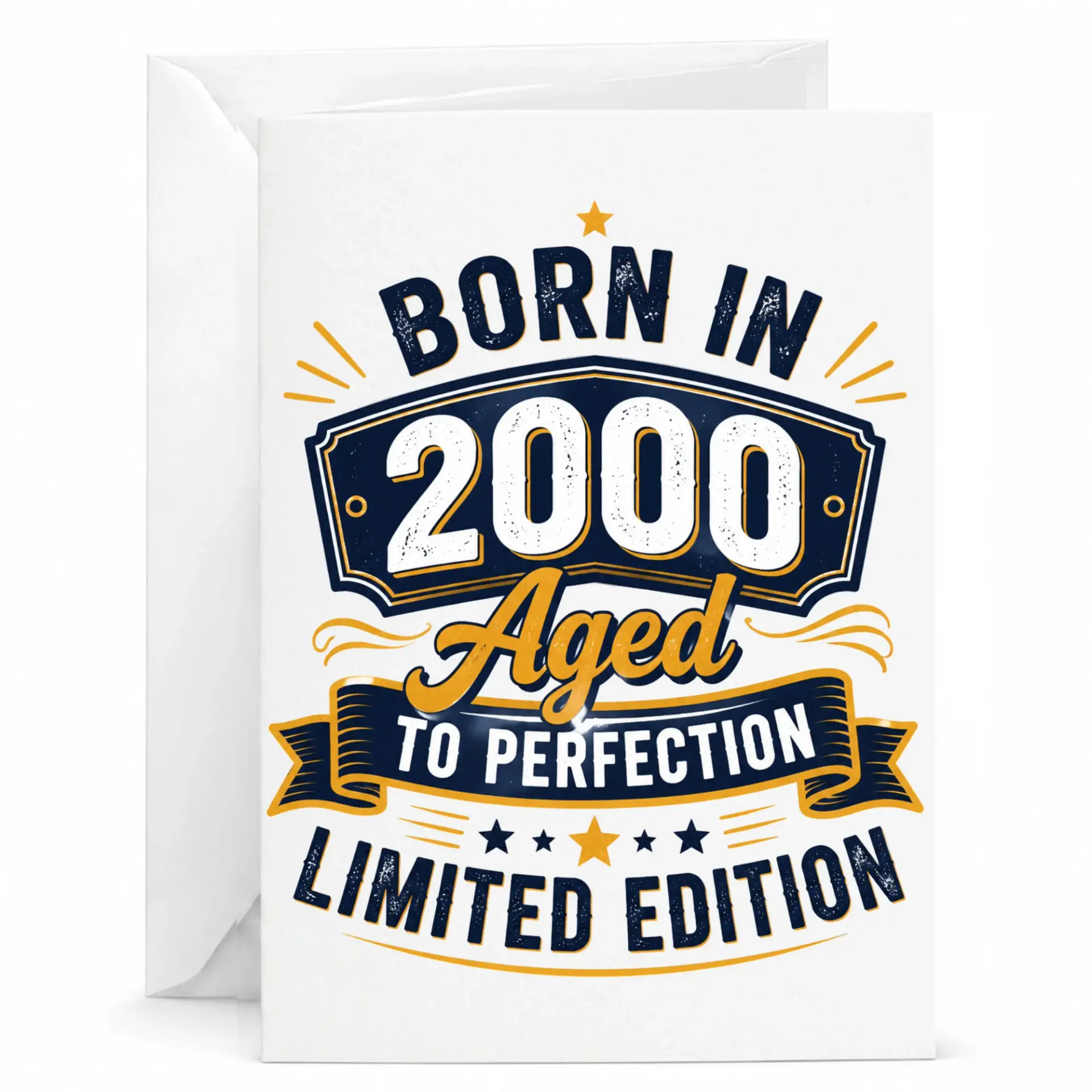Birthday Card Born in 2000 Aged to Perfection Limited Edition Greeting Card for Milestone Birthday Celebration