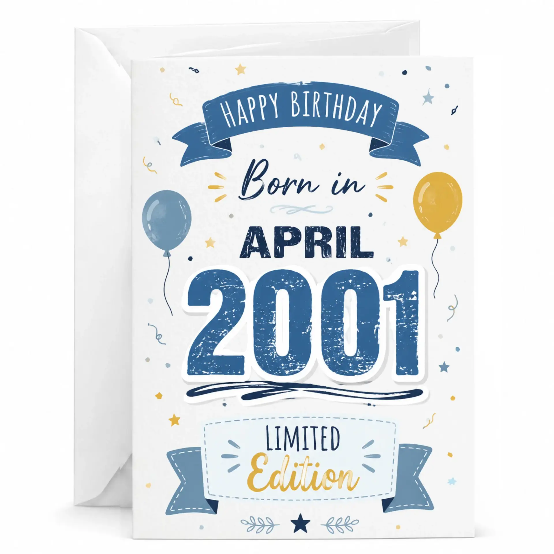 Birthday Card Born in April 2001 Limited Edition Vintage Style Greeting Card for April Birthdays Milestone Celebration