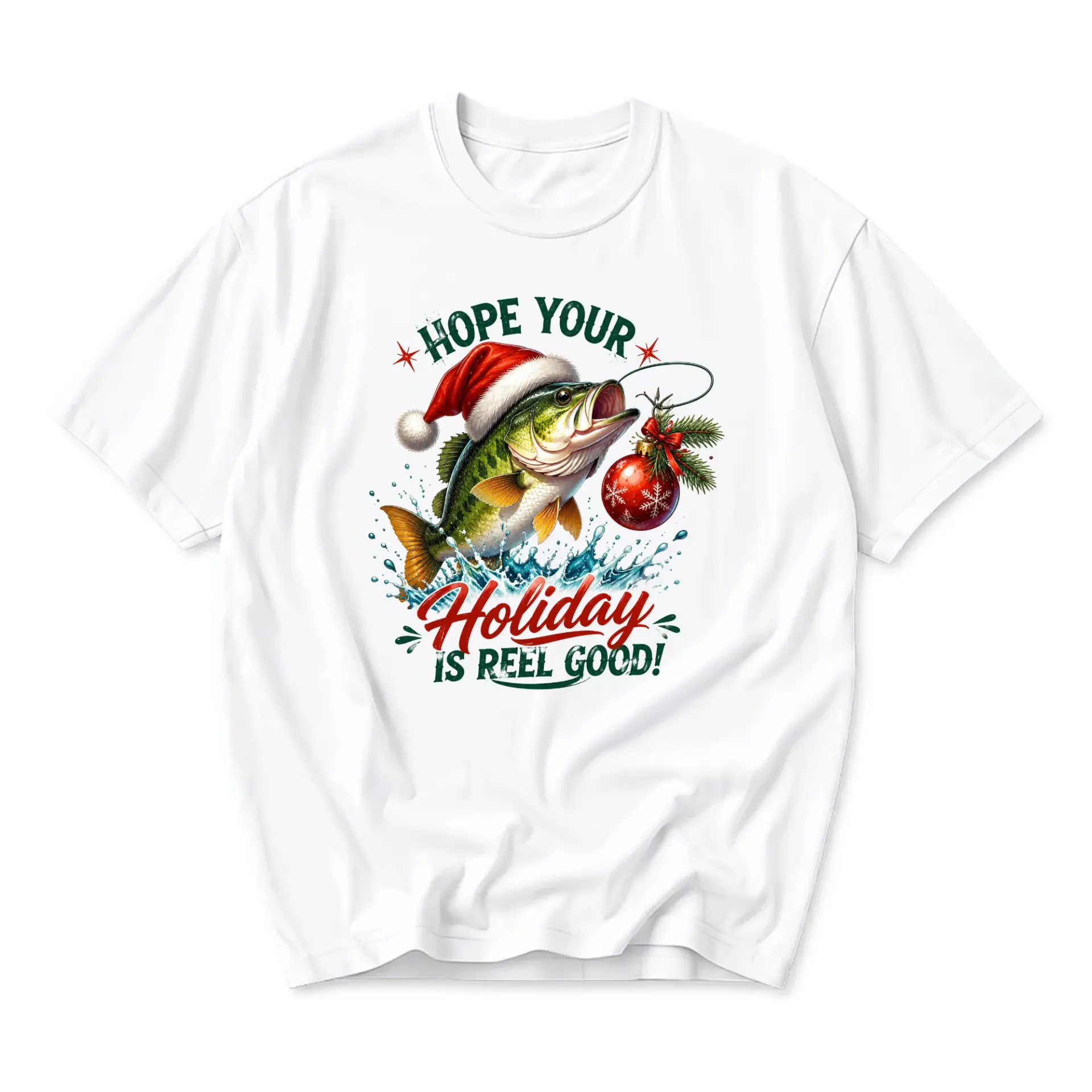 Funny Shirt Your Holiday Is Reel Good Graphic Tee Unisex Casual Apparel for Fishing Enthusiasts Christmas Season