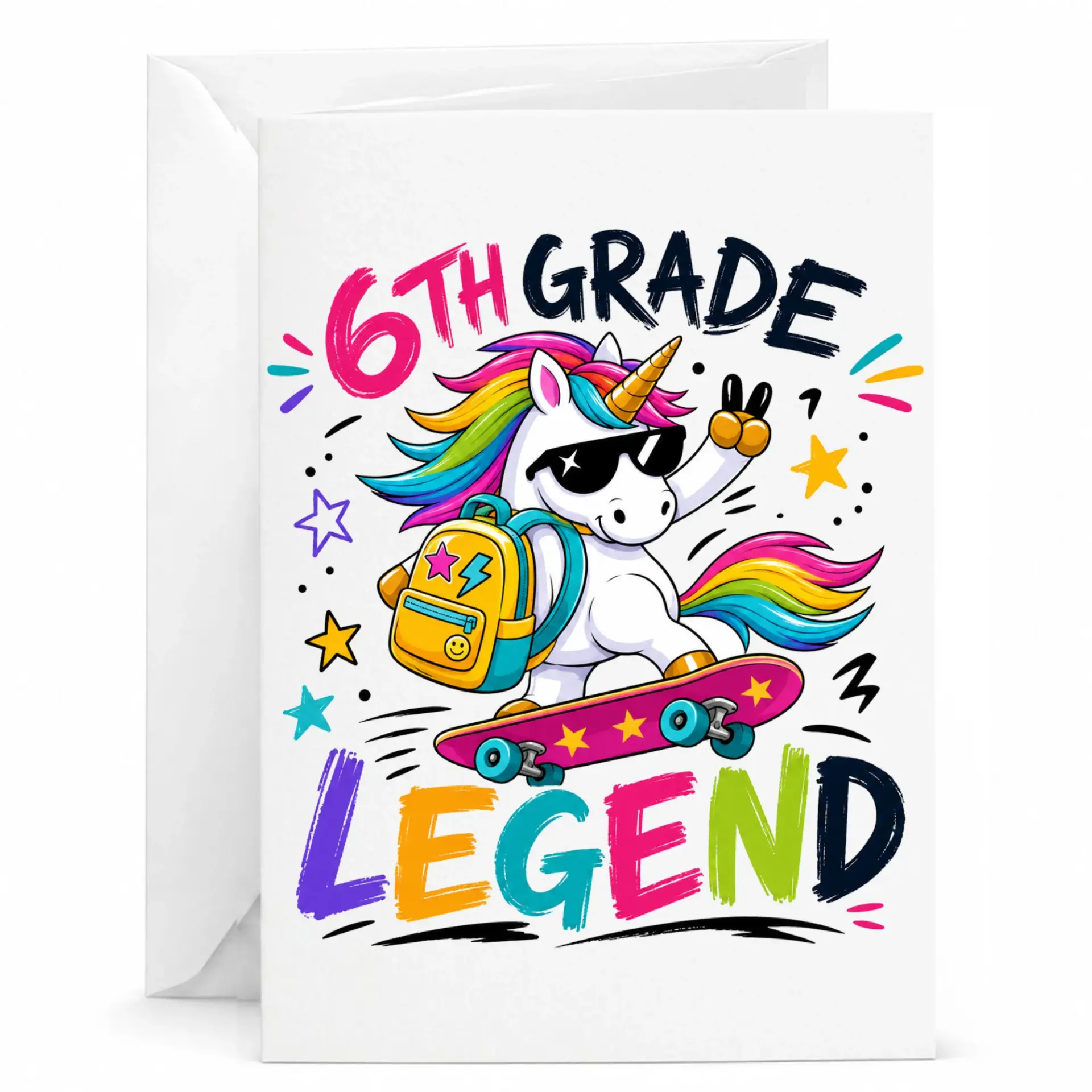 Personalized Greeting Card 6th Legend Funny Skateboard