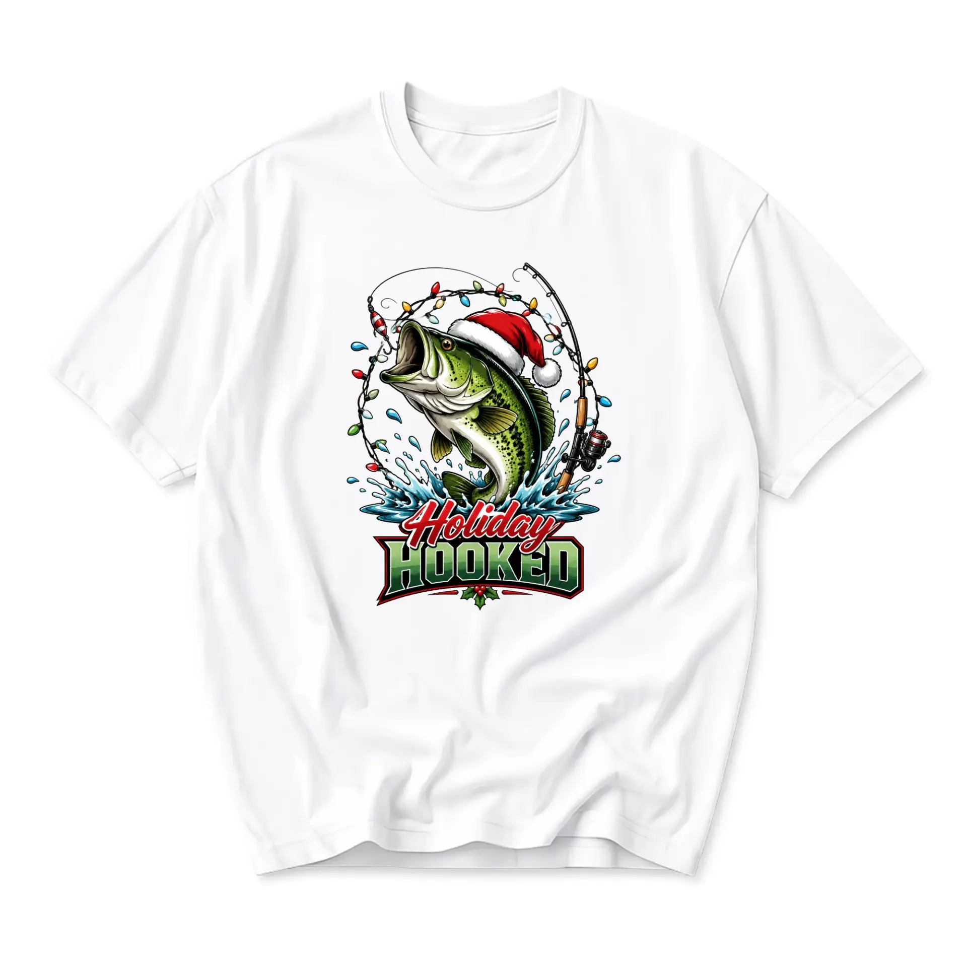 Graphic Tee Holiday Fishing T-Shirt Unisex Crew Neck Seasonal Fisherman