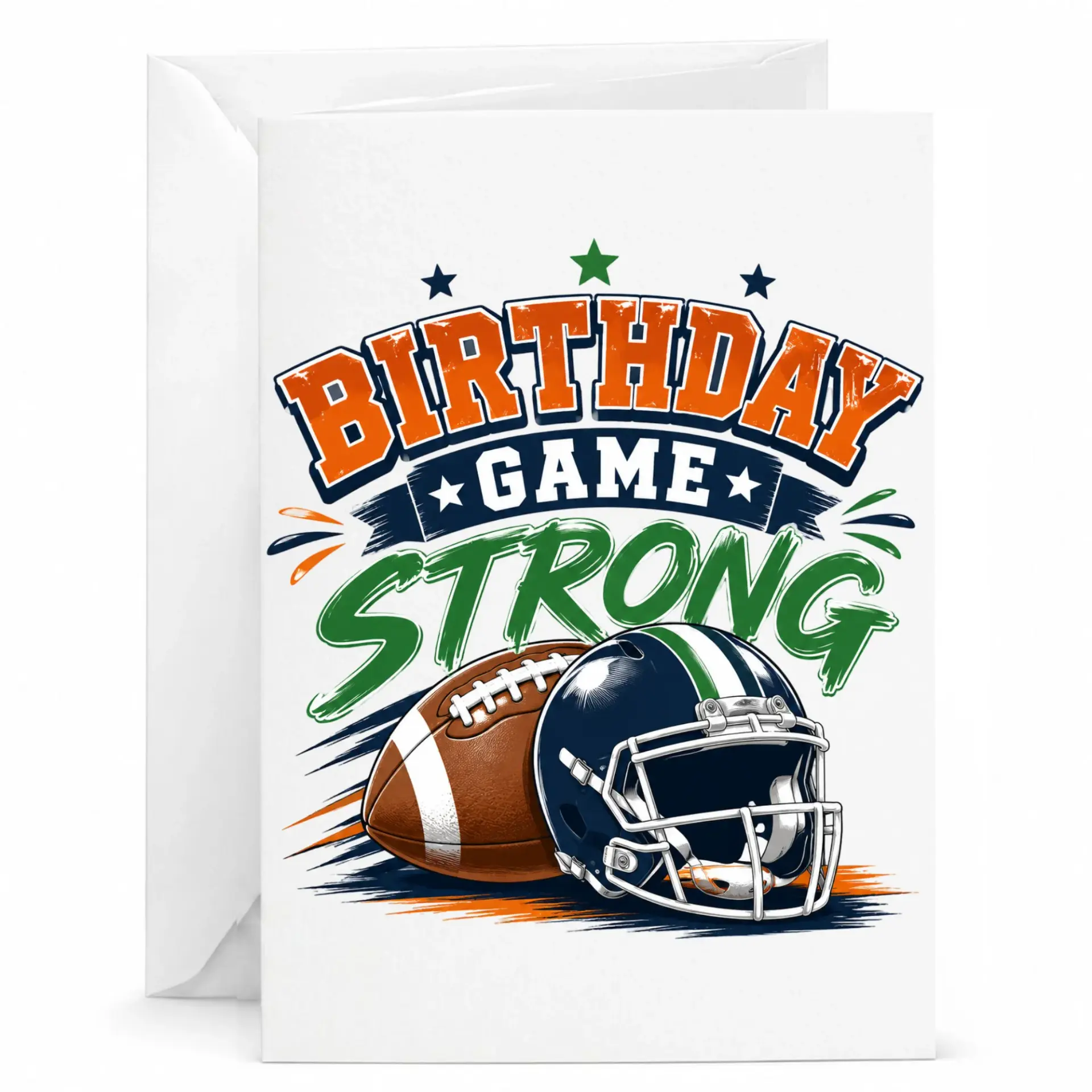 Birthday Card Game Strong Football Theme Greeting for Sports Fan Enthusiasts Heavyweight Stationery