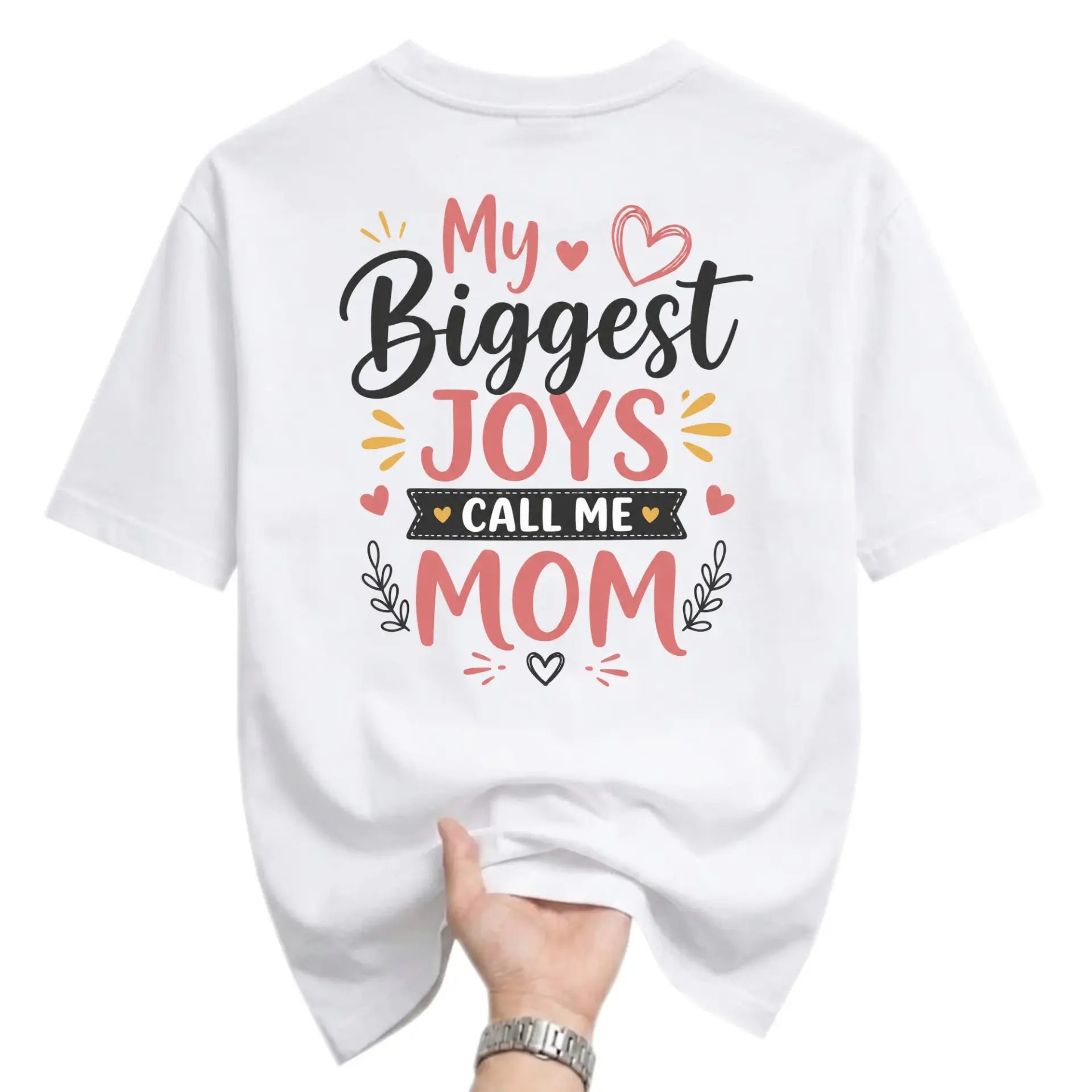 Graphic Tee My Biggest Joys Call Me Mom Unisex Crew Neck Casual Shirt Comfortable Everyday Apparel for Mothers