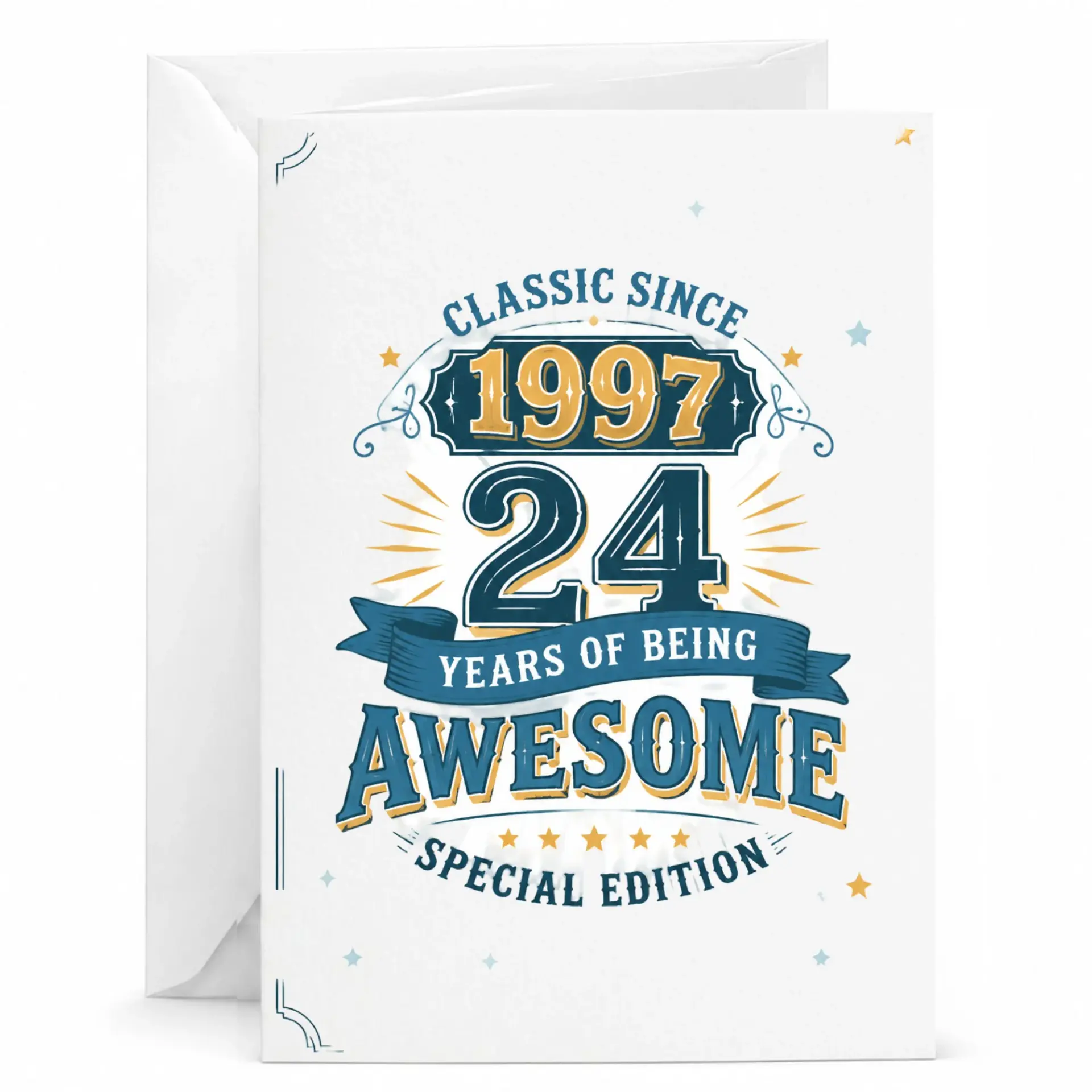 Birthday Card Classic Since 1997 Twenty Four Years of Being Awesome Special Edition Greeting Card for Milestone