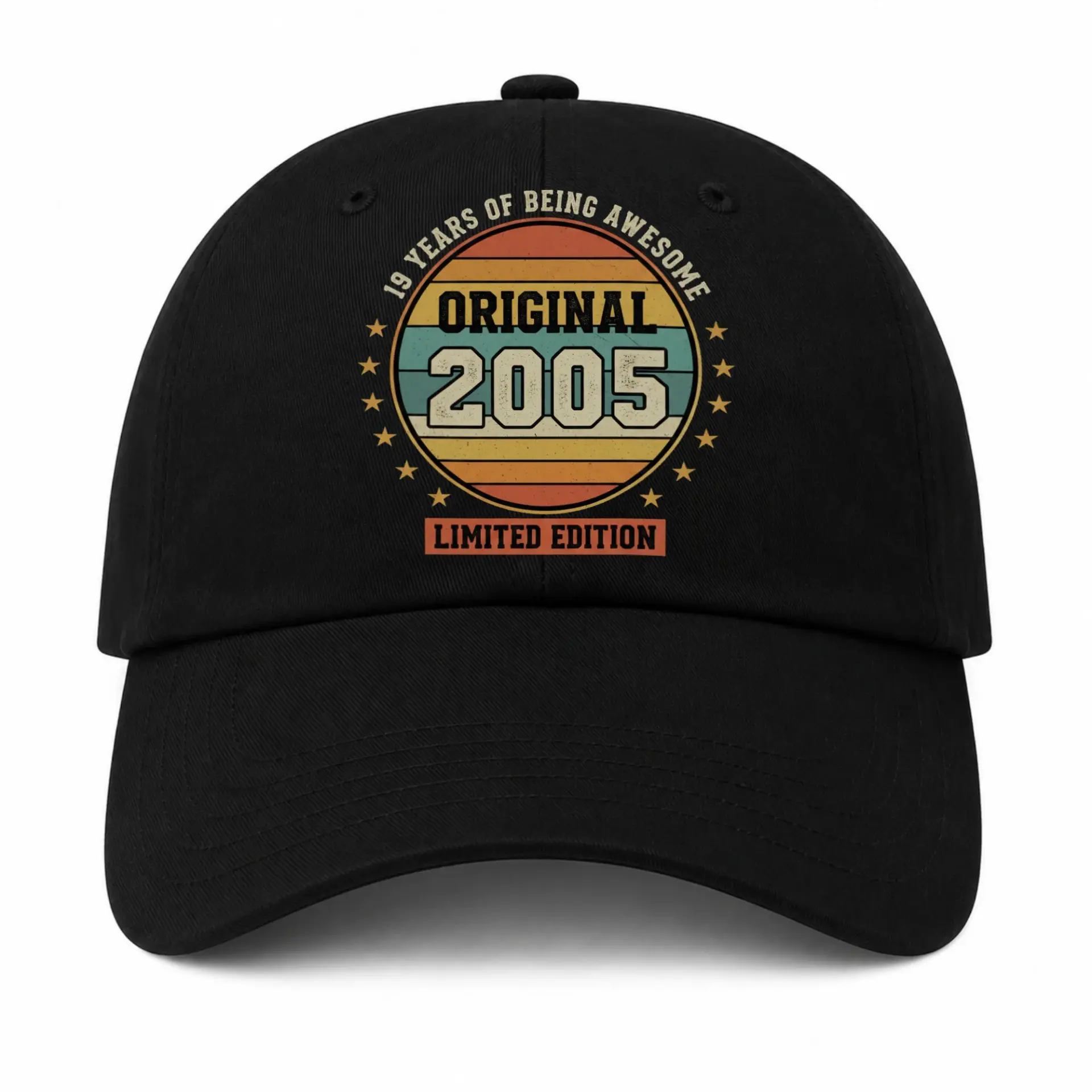 Baseball Cap Retro Sunset Graphic Print Adjustable Cotton Dad Hat