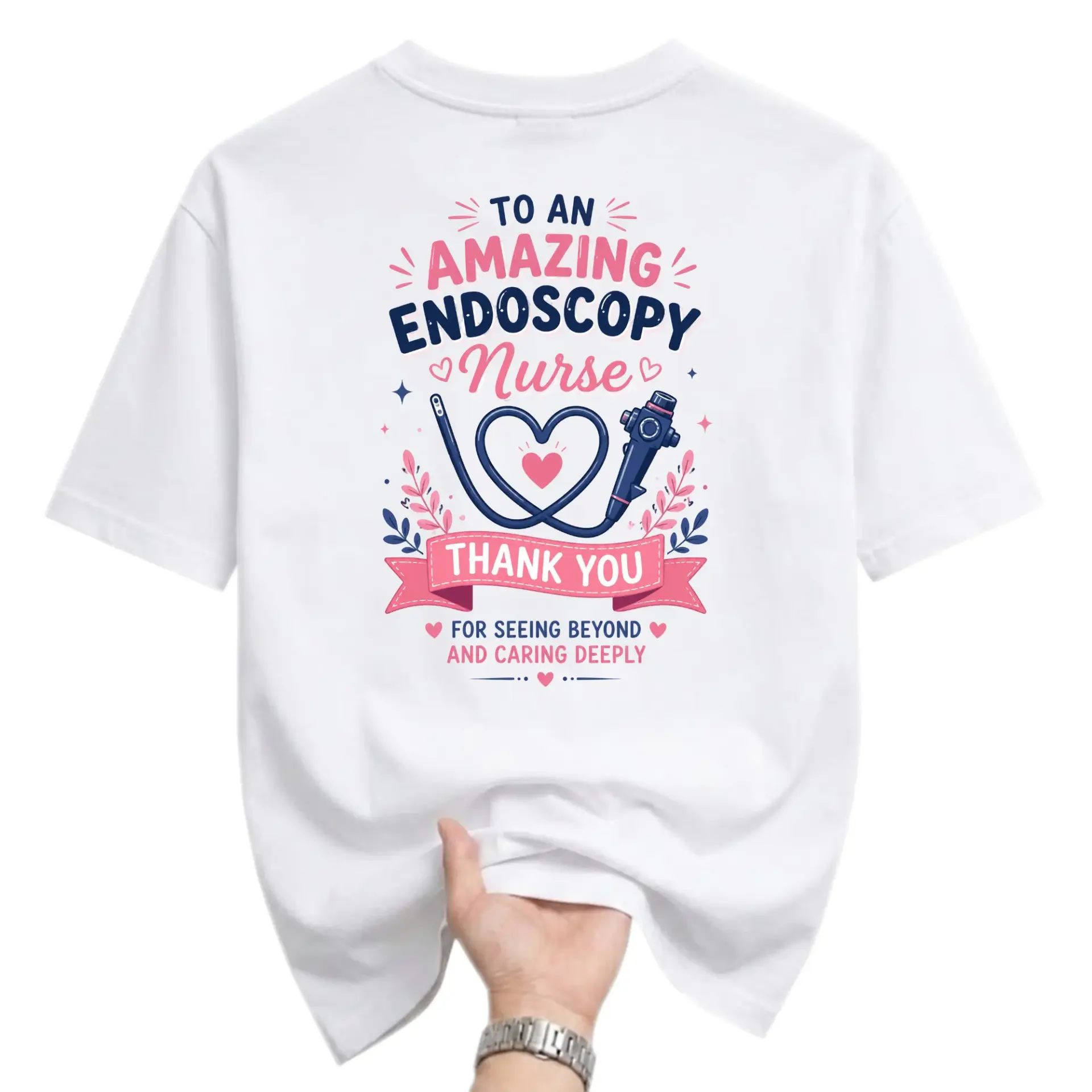 T-shirt Amazing Endoscopy Nurse Graphic Tee Appreciation Gift for Healthcare Professionals Comfortable Crew Neck Top