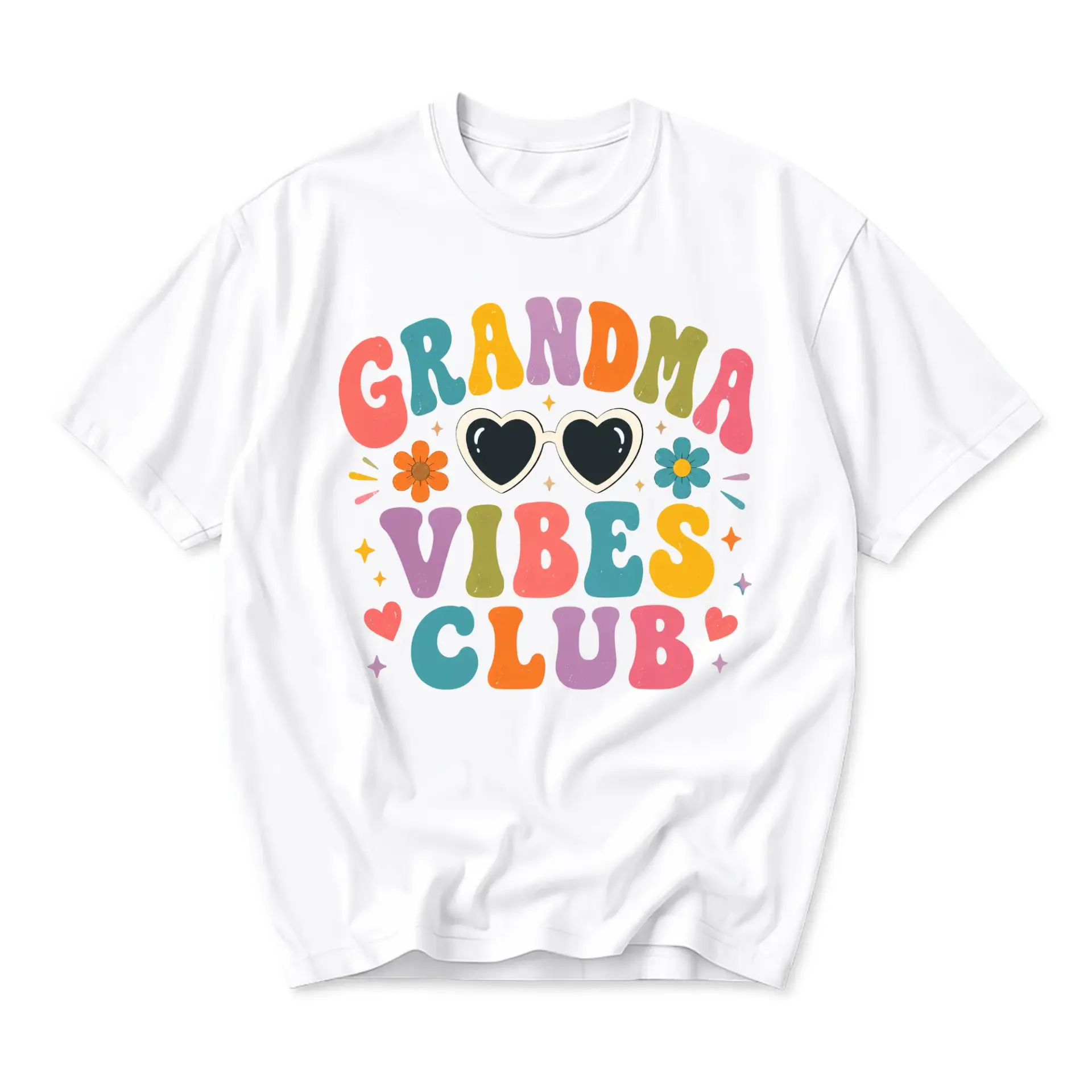Graphic Tee Grandma Club Retro Style Unisex T-Shirt Casual Comfortable Cotton Blend Crew Neck Short Sleeve Shirt