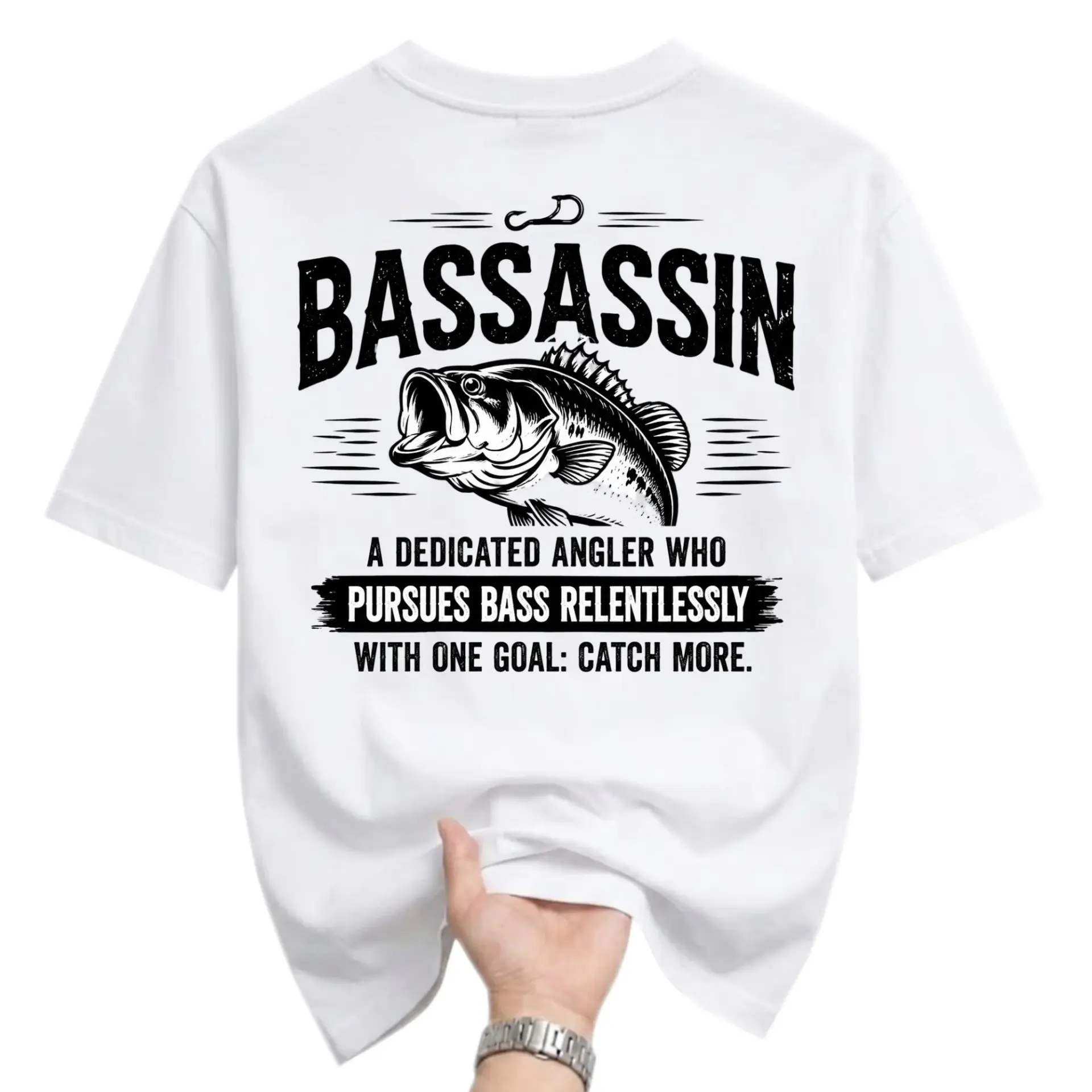 Funny Shirt Bassassin Fishing Graphic Tee Professional Angler Gift Apparel Casual Short Sleeve Unisex Cotton Top