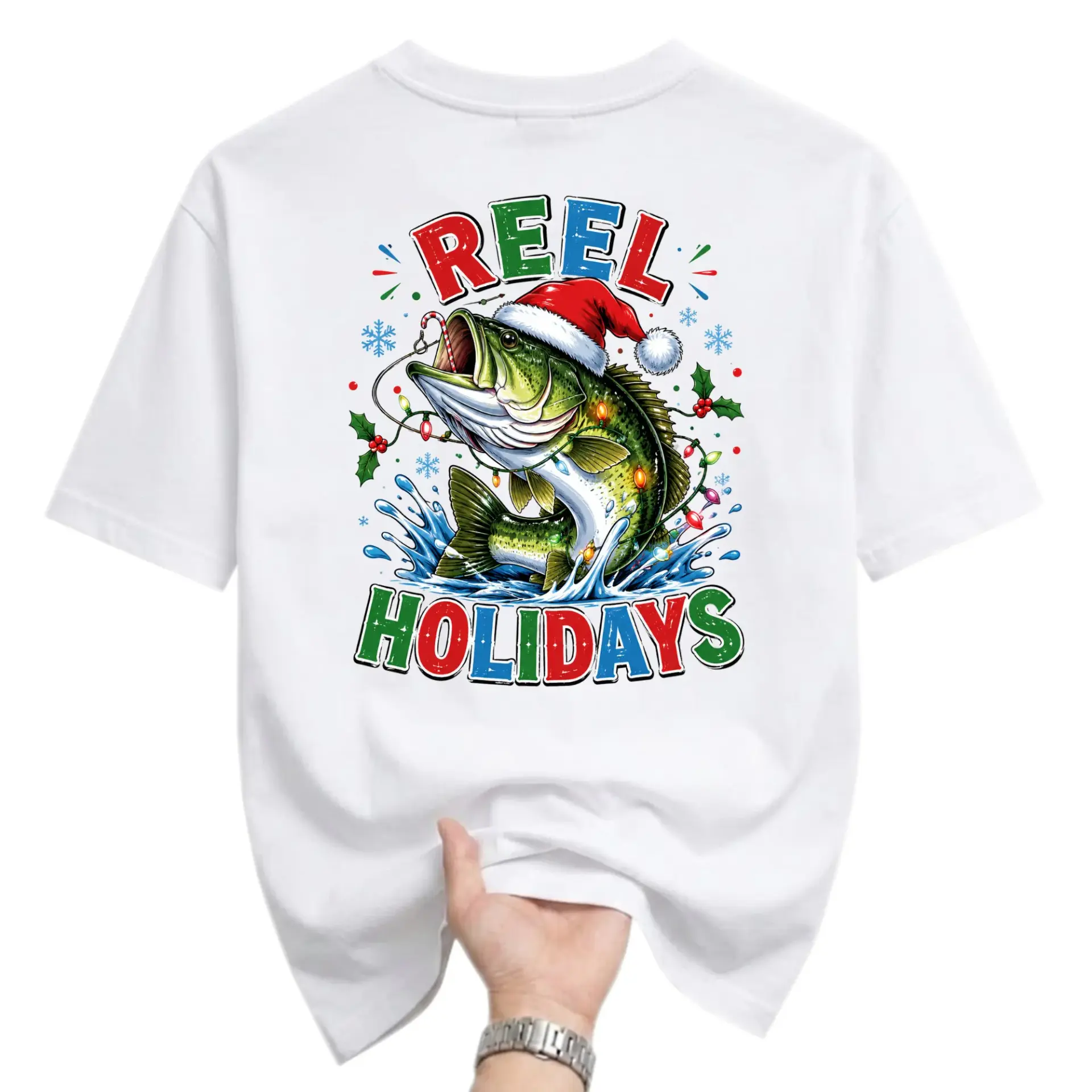 Funny Shirt Reel Holidays Fishing Graphic Tee Unisex Casual Short Sleeve