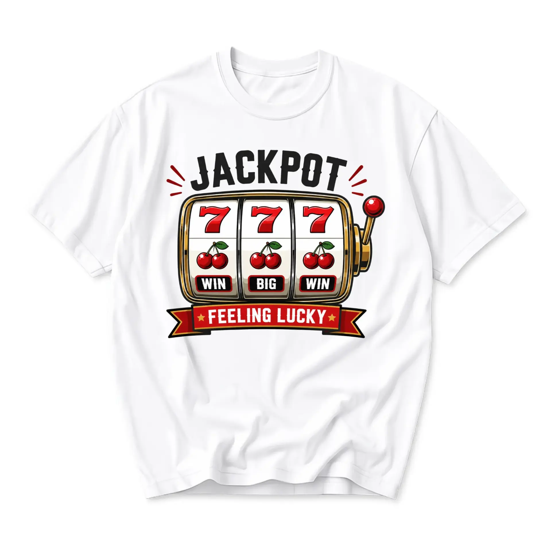 Graphic Tee Unisex Slot Machine Jackpot Feeling Lucky Print Short Sleeve Cotton Blend Casual Crew Neck Everyday Shirt
