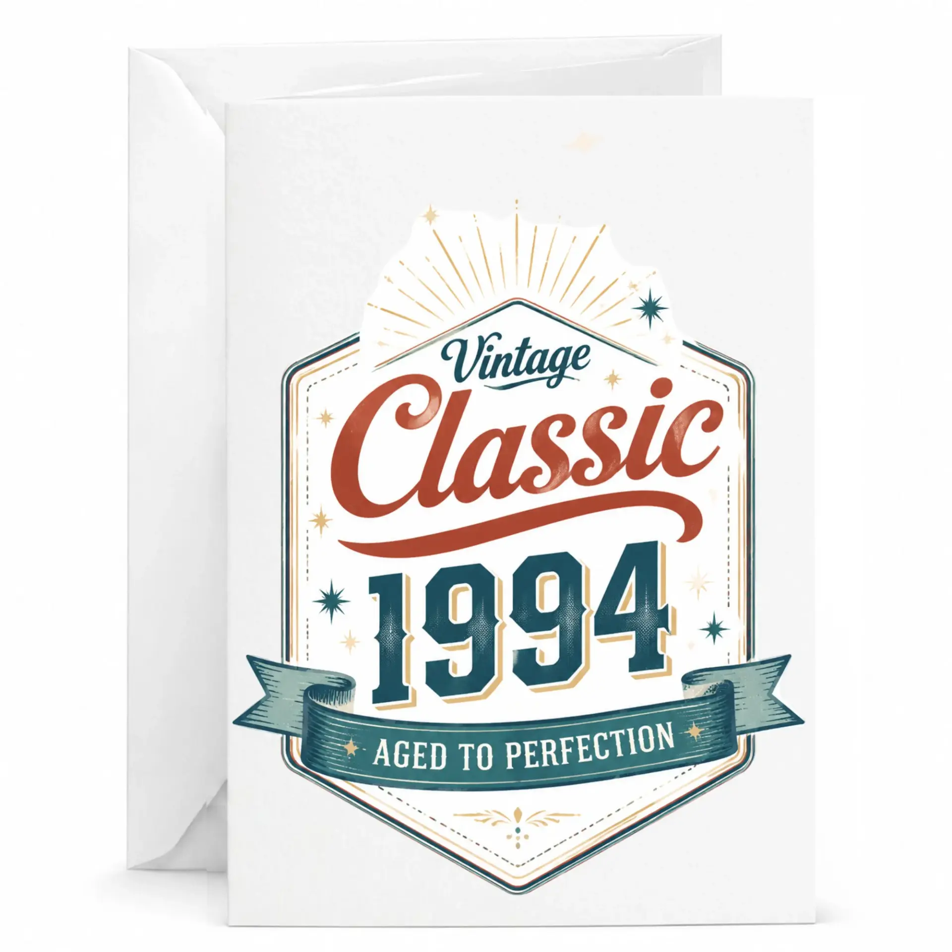 Birthday Card Vintage Classic 1994 Aged to Perfection Greeting Card for Milestone Birthdays or Anniversary Celebration