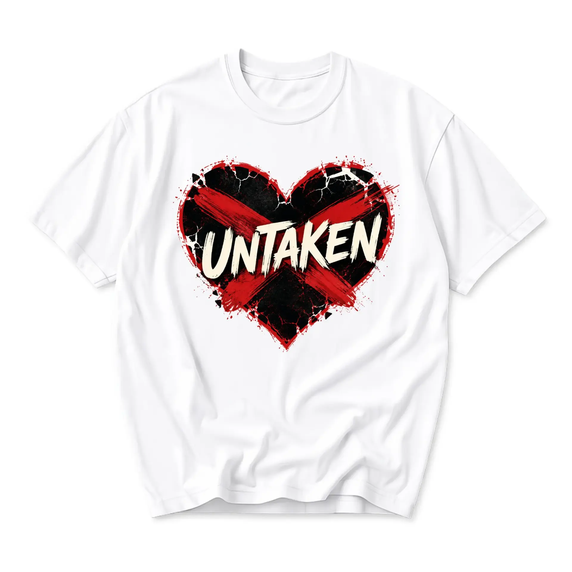 Graphic Tee Untaken Heart Design Unisex Casual Shirt Streetwear Style Comfortable Crew Neck Short Sleeve Top