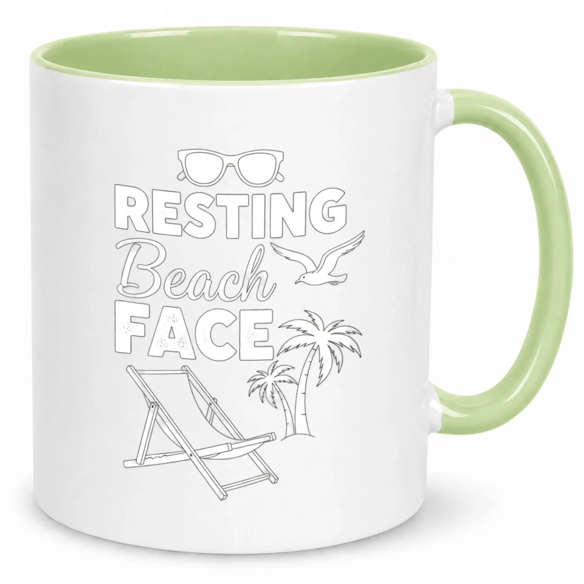 Funny Resting Beach Coffee Mug Vacation Lover Ceramic Cup for Home and Office Unique Gift Idea